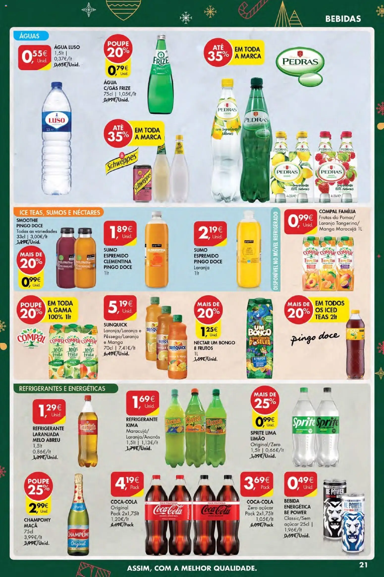Pingo Doce Poupe Esta Semana Açores │ válido de 18.12.2025 | Página: 21 | Produtos: Refrigerante, Maça, Sumo, Açúcar