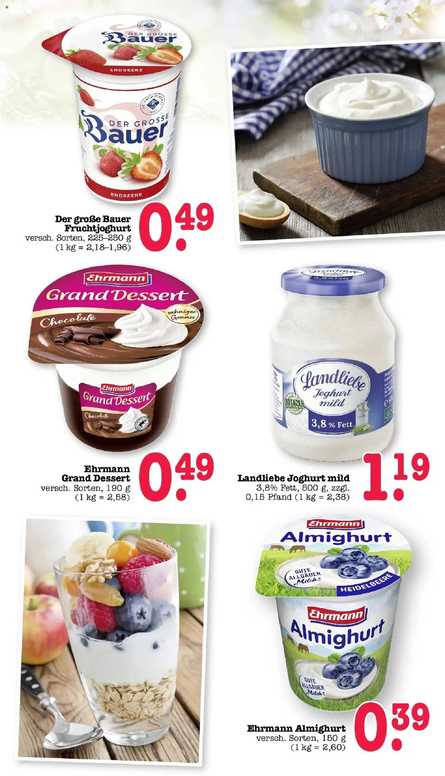 Angebote – gültig ab 23.03.2026 | Seite: 24 | Produkte: Milch, Joghurt, Ehrmann grand dessert, Landliebe joghurt