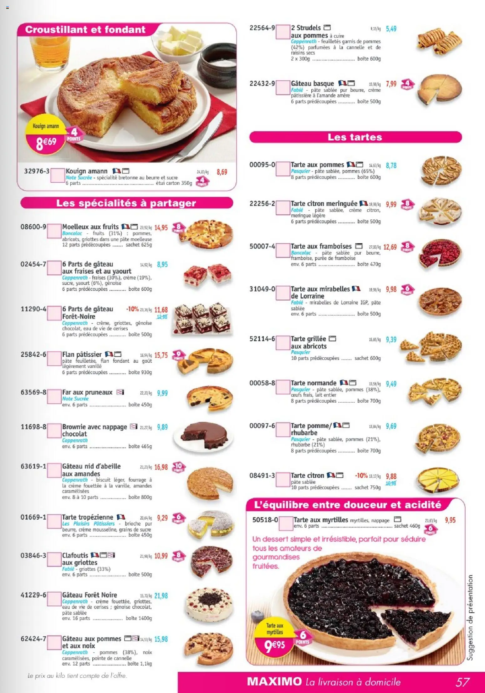 {H1} | Page: 57 | Produits: Sucre, Myrtilles, Noix, Crème