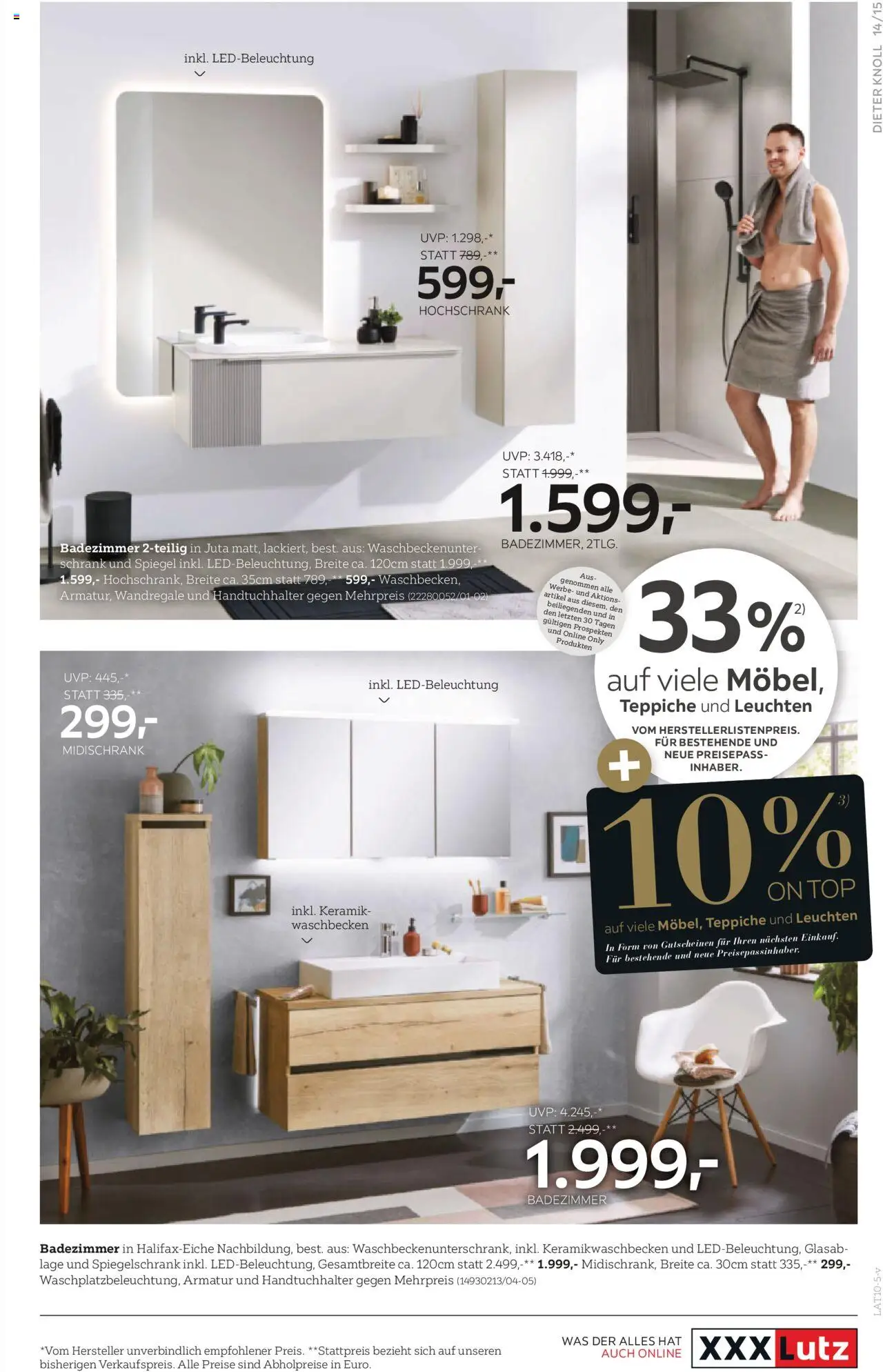 XXXLutz Polstermöbel gültig ab 07.10.2025 | Seite: 15 | Produkte: Schrank, Waschbecken, Spiegel
