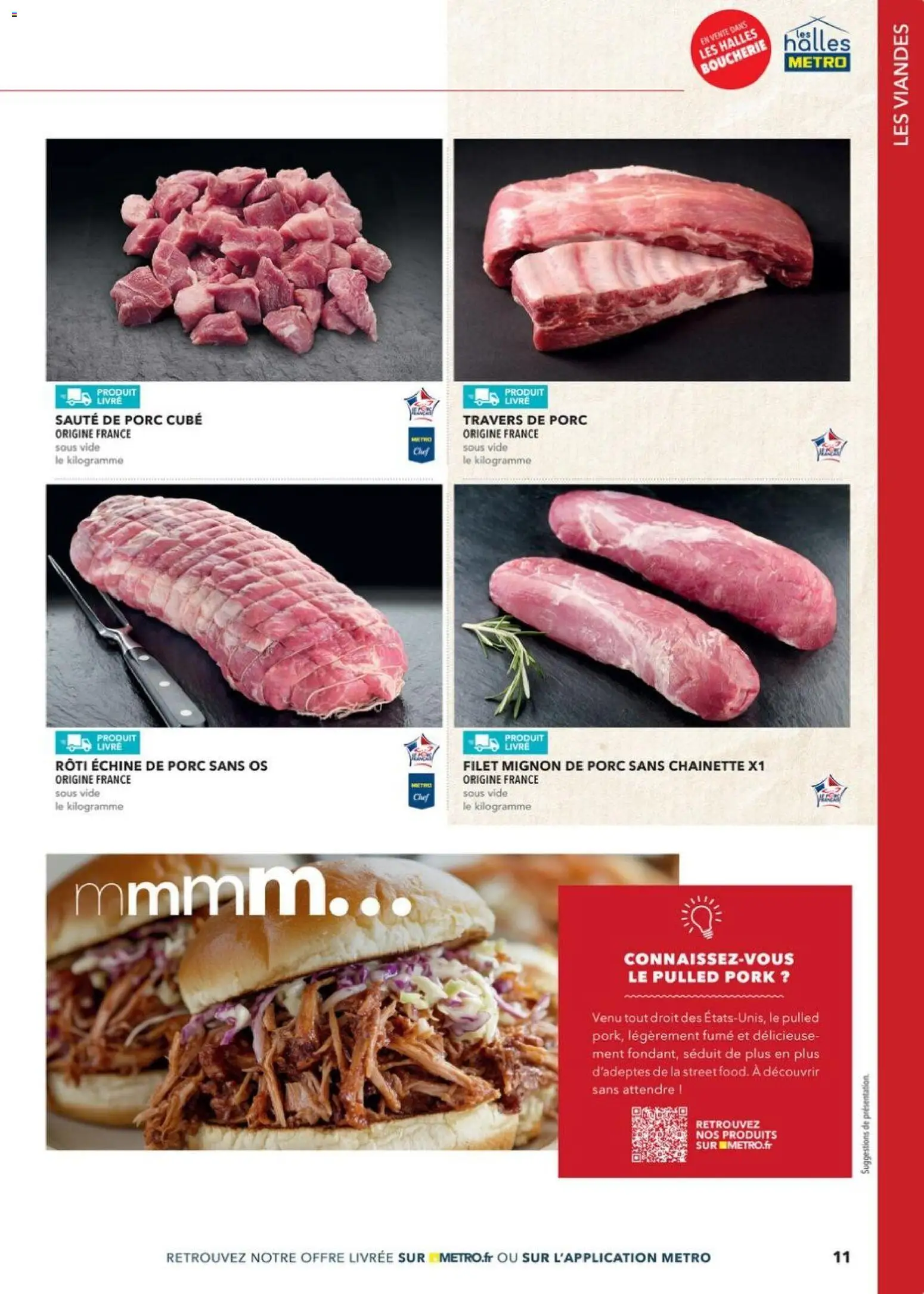 {H1} | Page: 11 | Produits: Travers de porc, Sauté de porc, Filet mignon, Livre