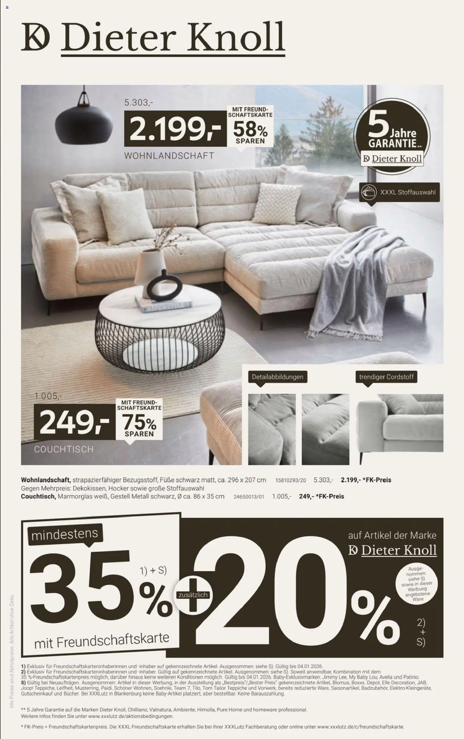 XXXL Lutz - Dieter Knoll Spezial – gültig ab 20.12.2025 | Seite: 1 | Produkte: Wohnlandschaft, Hocker, Couchtisch