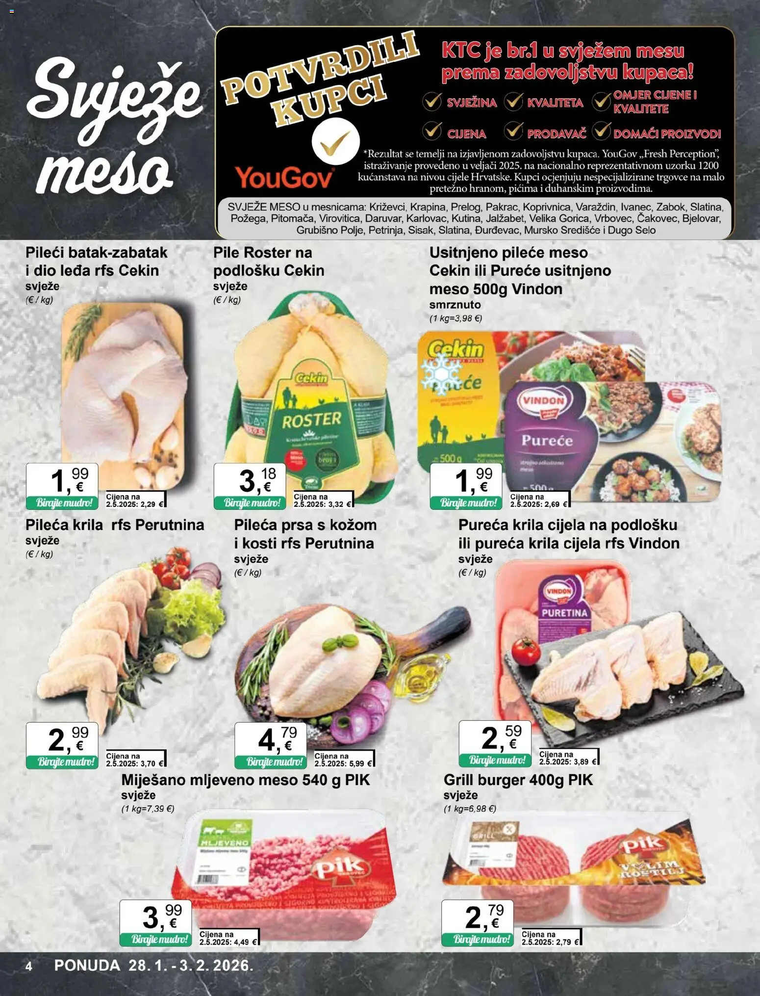 KTC katalog | vrijedi od 28.01.2026 | Stranica: 4 | Proizvodi: Puretina, Pileća krila, Meso, Mljeveno meso