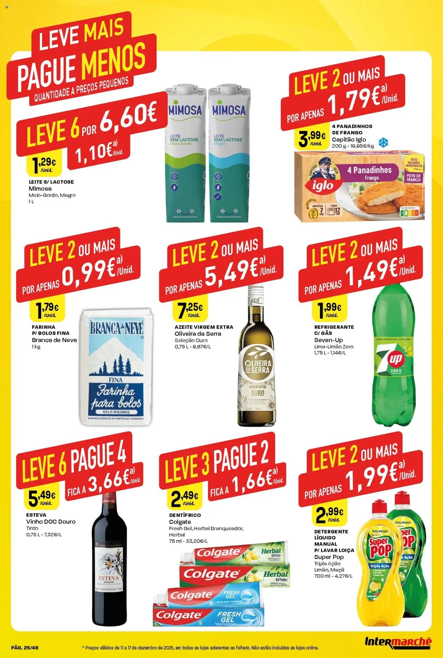 Intermarché folheto │ válido de 11.12.2025 | Página: 25 | Produtos: Forno, Peito de frango, Capitão iglo, Vinho
