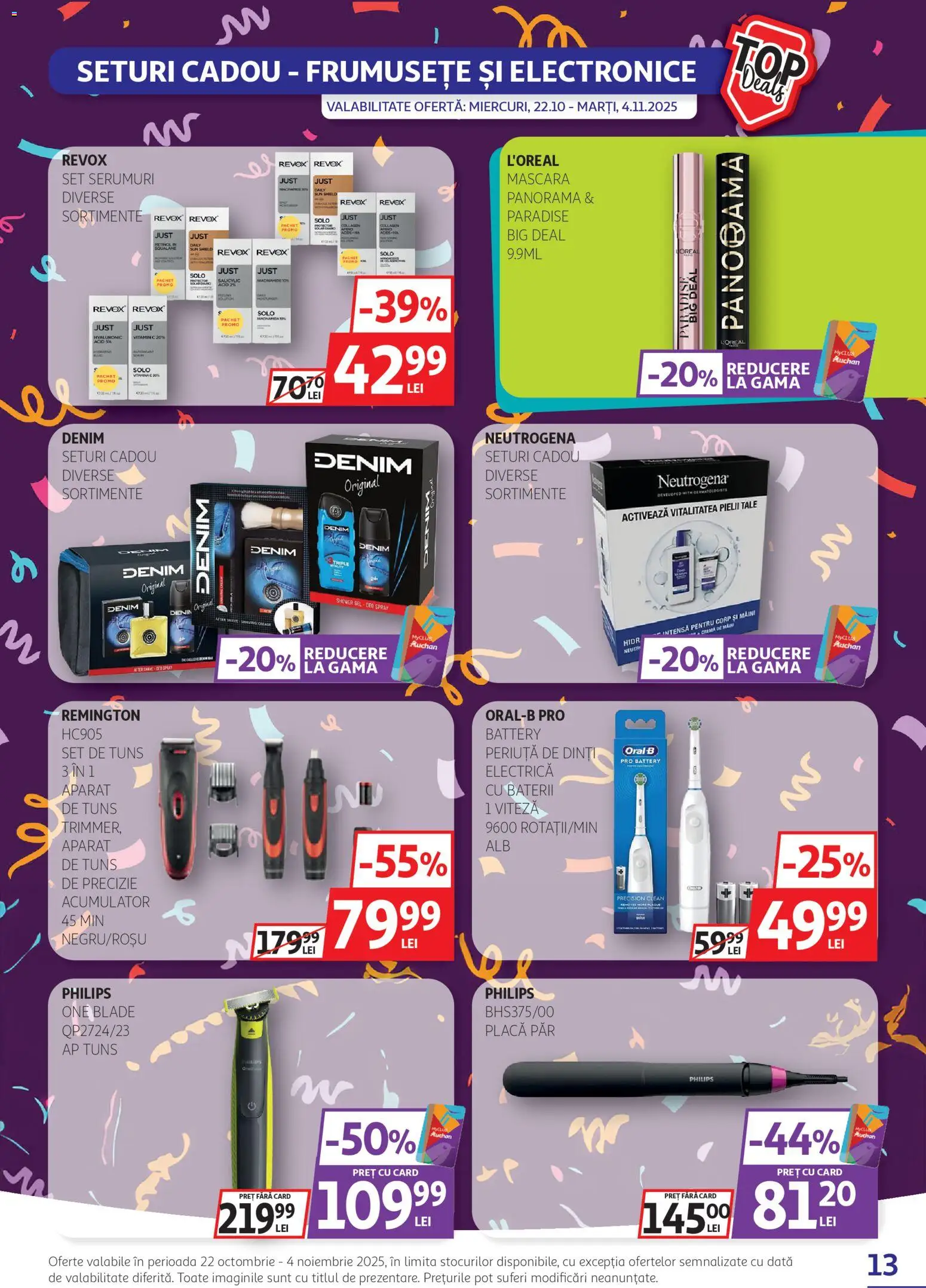 Noul catalog Auchan – valabil de la 22.10.2025 | Pagină: 13 | Produse: Enginar, Baterii, Mascara, Periuță de dinți