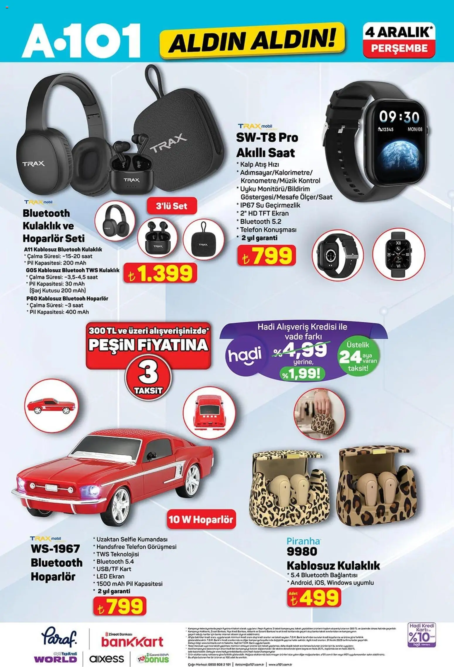 A101 Katalog Aldın Aldın - 04.12.2025 tarihinden itibaren geçerlidir | Sayfa: 5 | Ürünler: Su, Telefon, Saat, Hoparlör