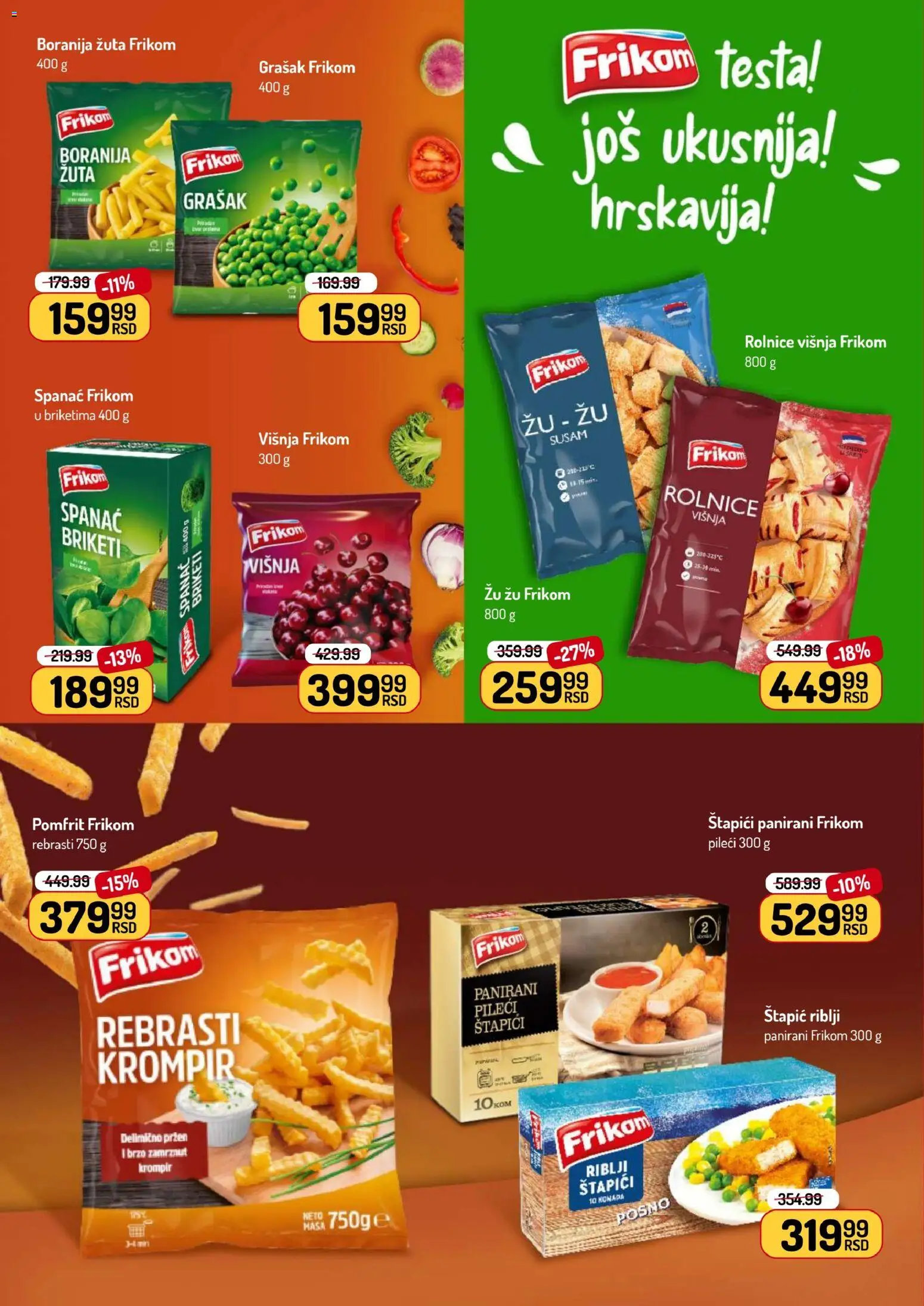 Aman katalog - važi od 30.03.2026 | Strana: 22 | Proizvode: Spanać, Grašak, Riblji štapići, Krompir