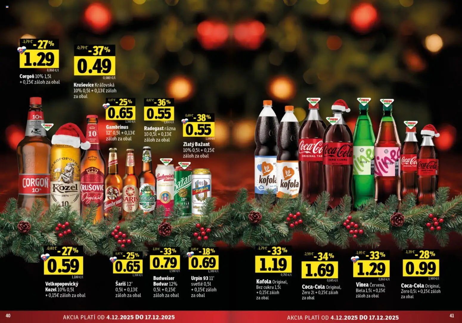 Nové Fresh akcie – leták je platný od 04.12.2025 | Strana: 21 | Produkty: Radegast, Krušovice, Zlatý Bažant, Gambrinus