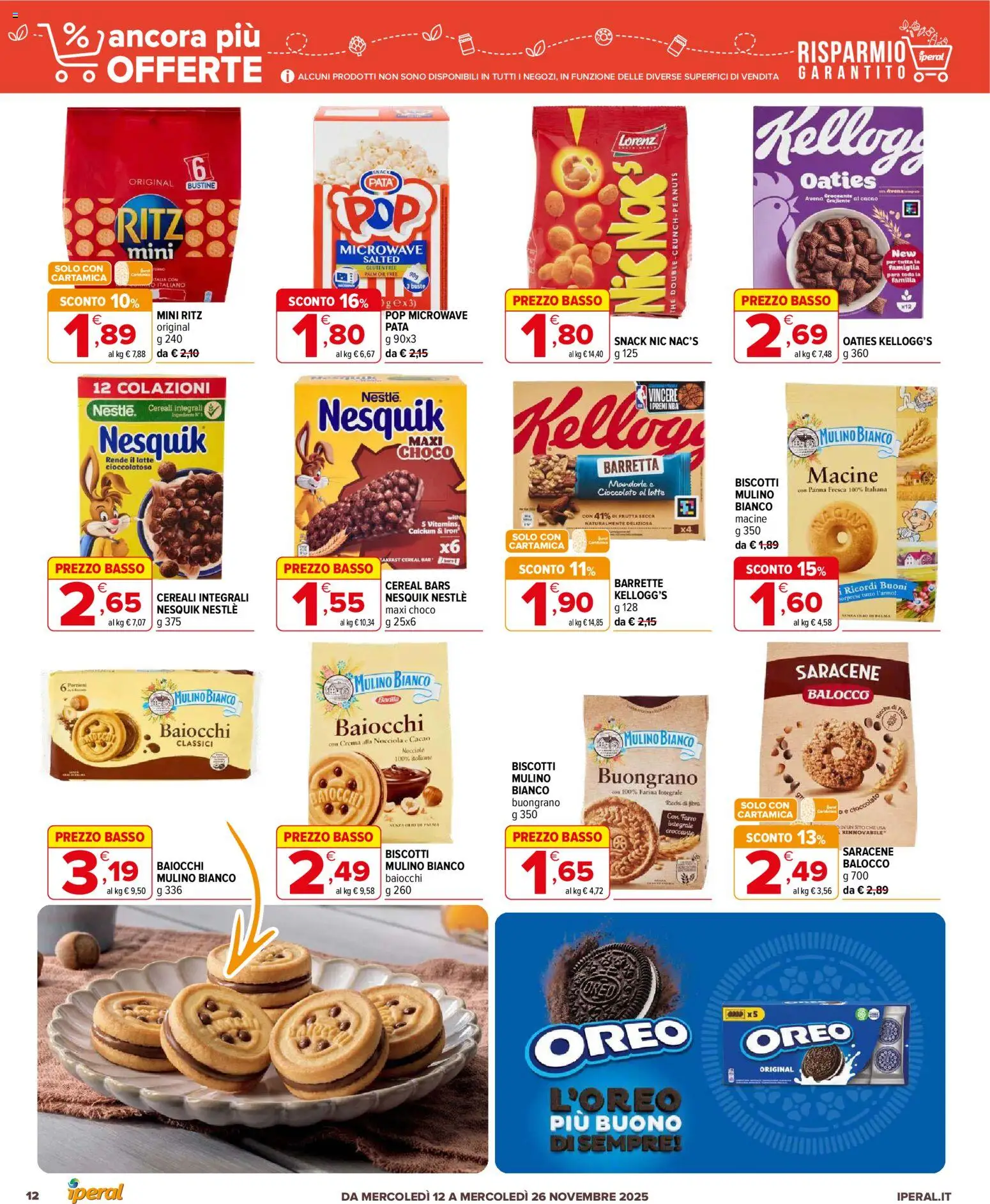 Volantino Iperal del 12.11.2025 | Pagina: 12 | Prodotti: Panna, Biscotti, Mandorle, Farro