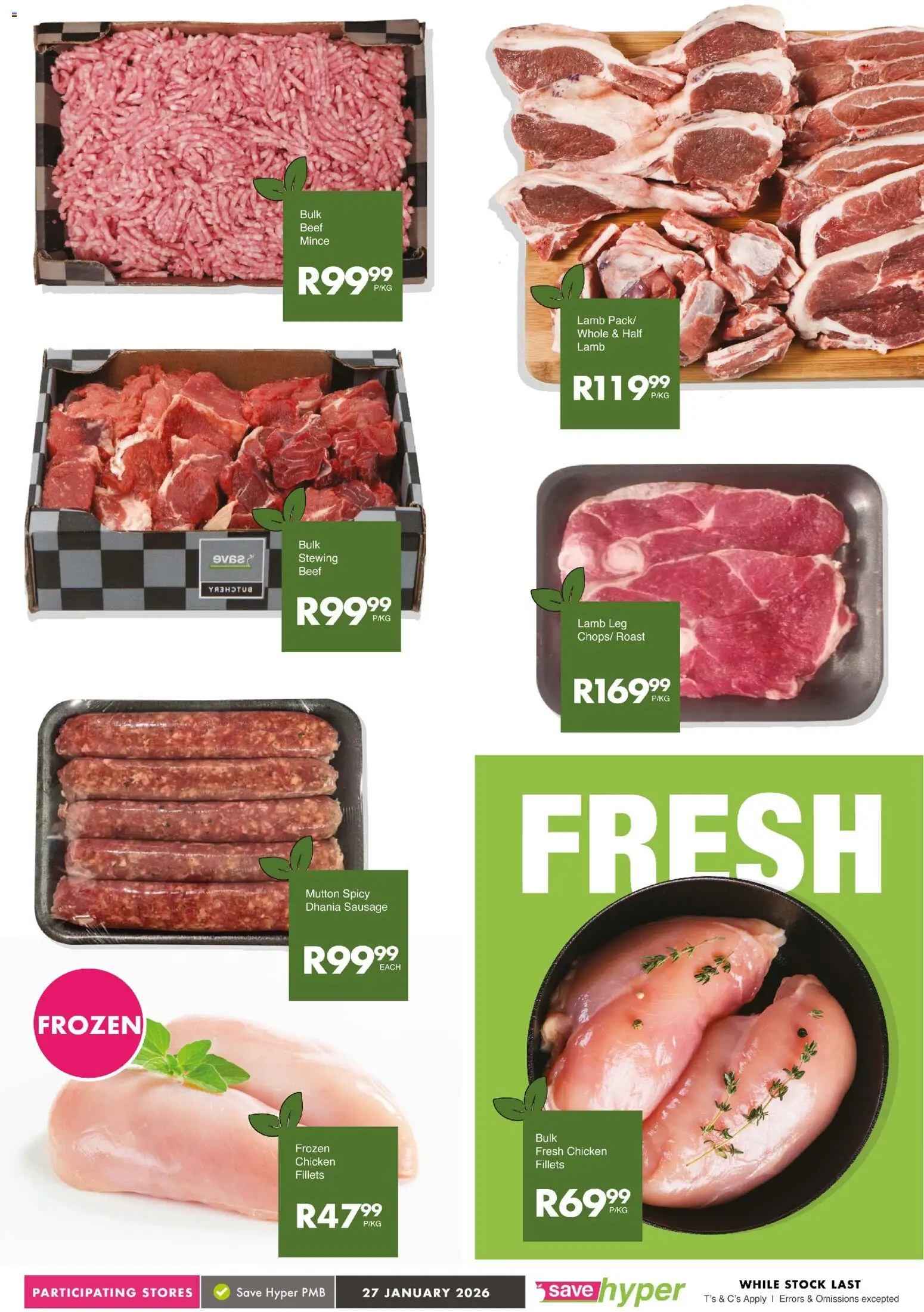 New Save catalogue – valid from 27.01.2026 | Page: 9 | Products: Chicken, Beef, Stock, Sausage