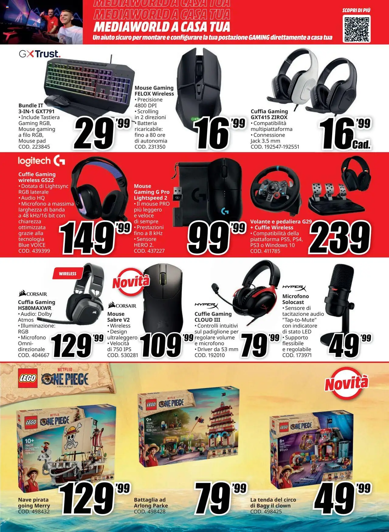 Volantino Media World del 06.10.2025 | Pagina: 3 | Prodotti: Tenda, Tastiera, Cuffie, Batteria