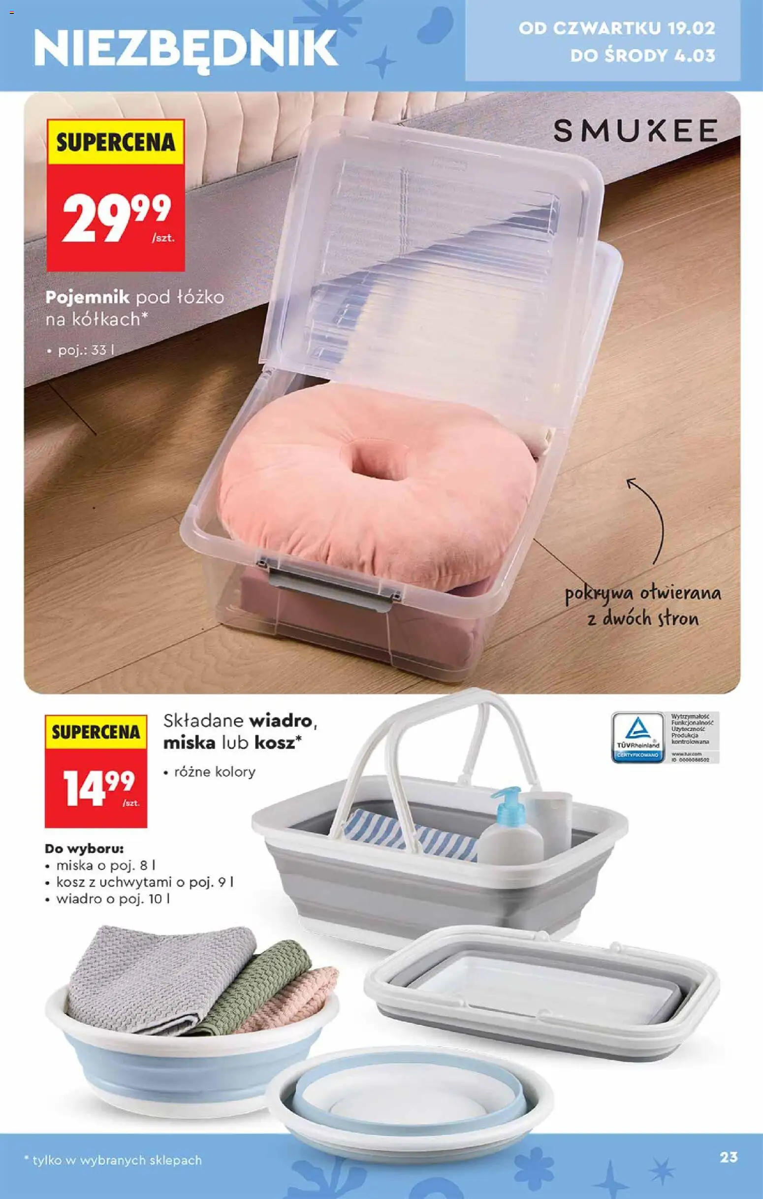 Biedronka gazetka - Hity i inspiracje od 14.02.2026 | Strona: 23 | Produkty: Łóżko, Kosz