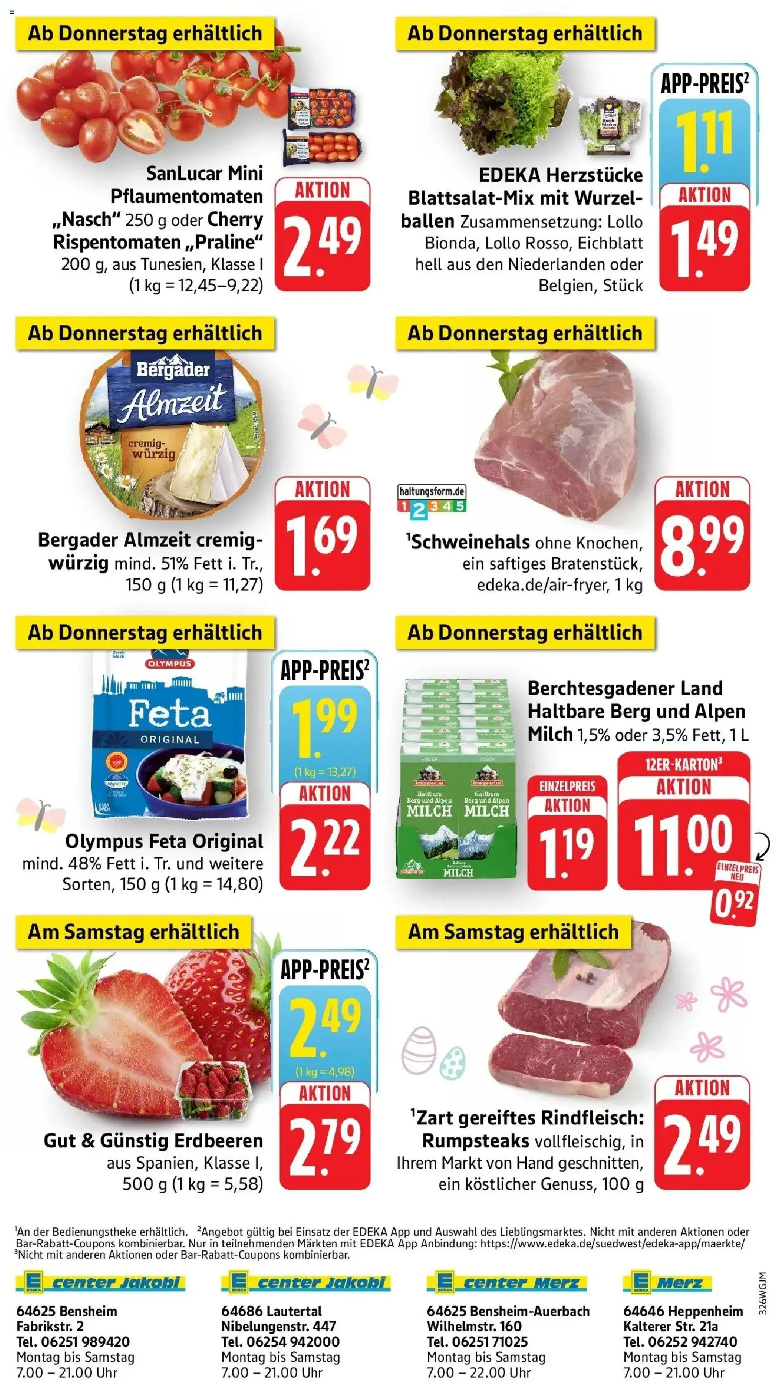 E center Prospekt Lautertal-Lautern	 – gültig ab 23.03.2026 | Seite: 44 | Produkte: Feta, Milch, Rindfleisch, Erdbeeren