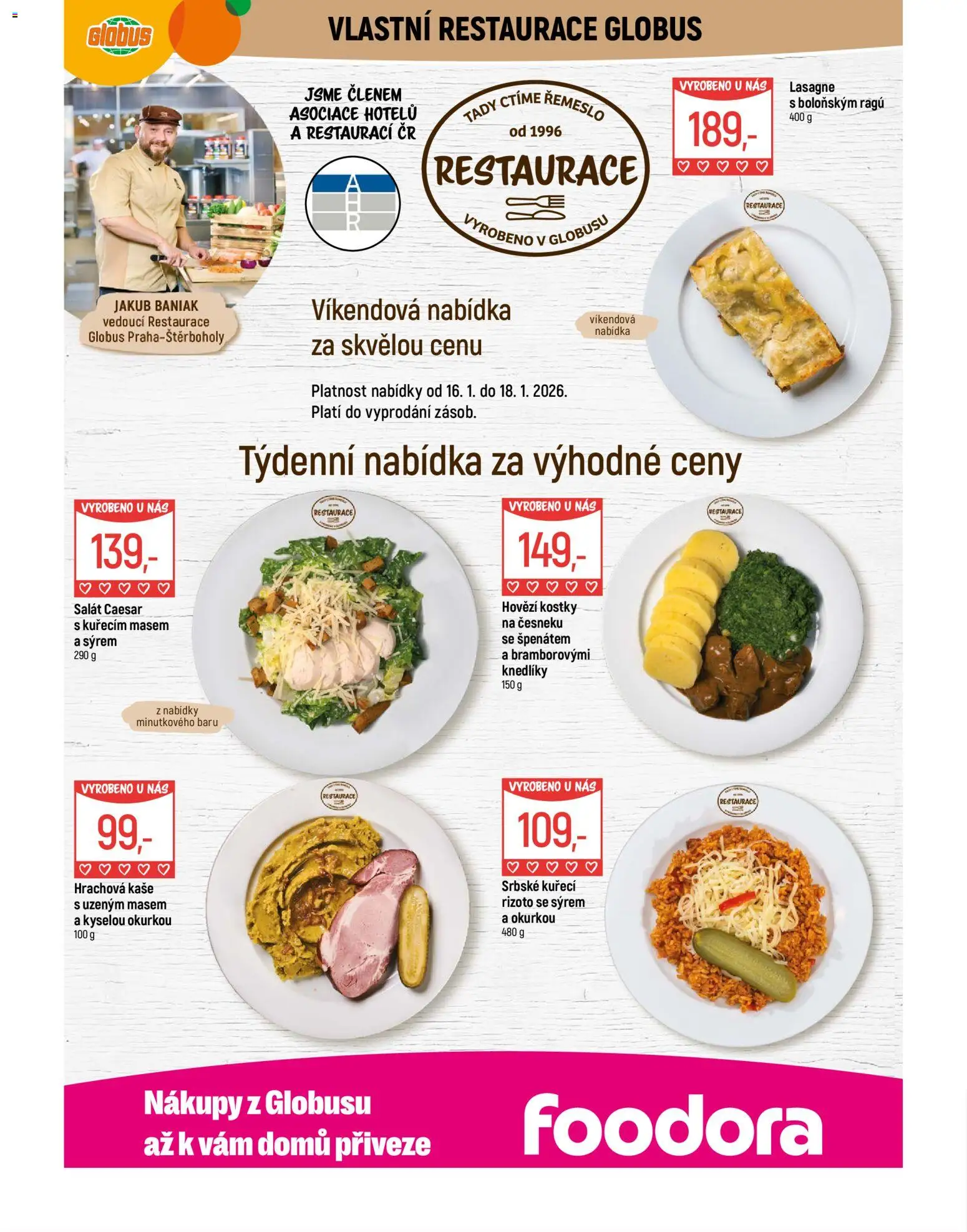 Globus leták - Praha-Štěrboholy od 14.01.2026 | Strana: 7 | Produkty: Hovězí, Globus, Salát, Lasagne