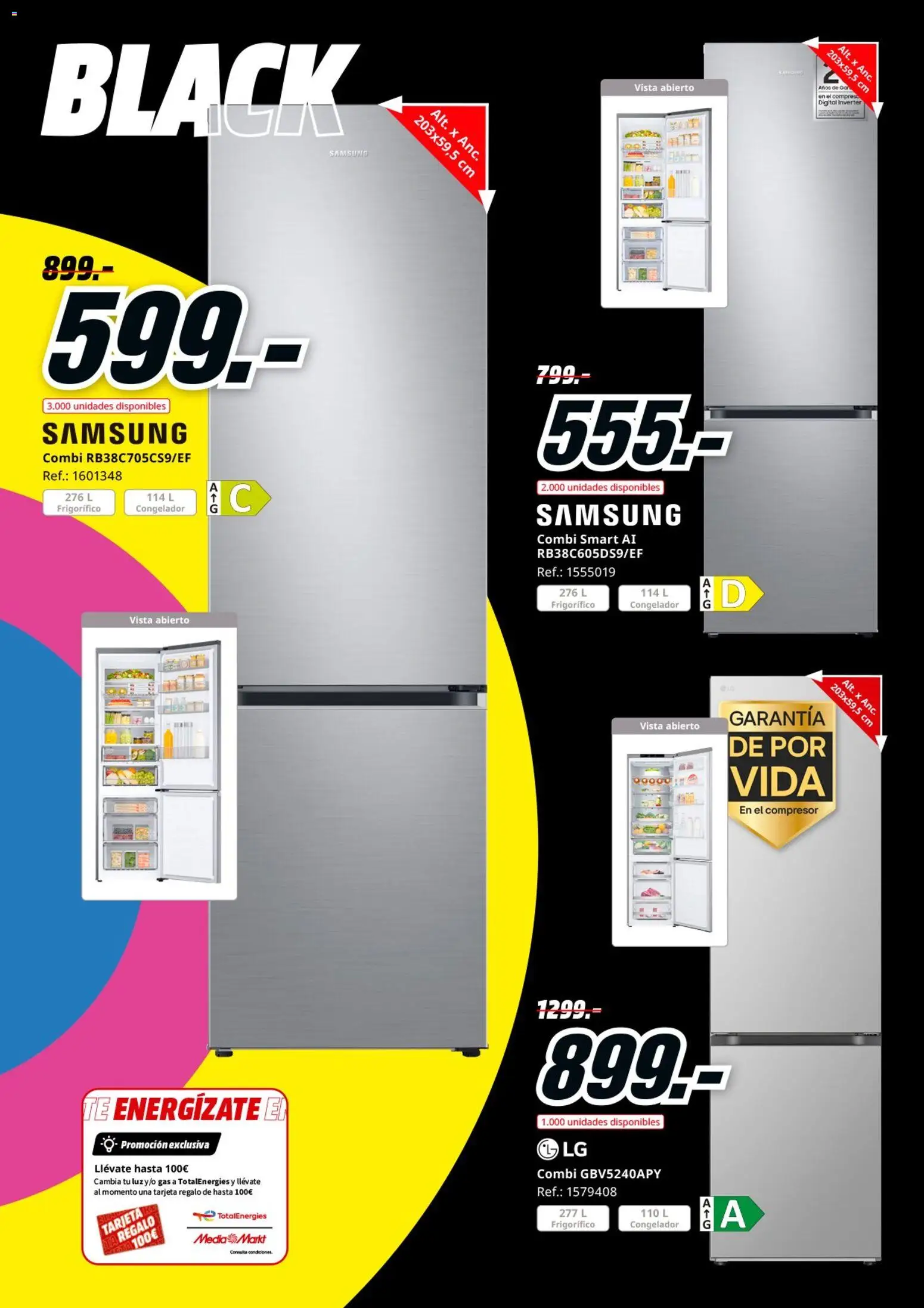 Media Markt Black Friday │ válido desde el 21.11.2025 | Página: 39 | Productos: Congelador, Combi