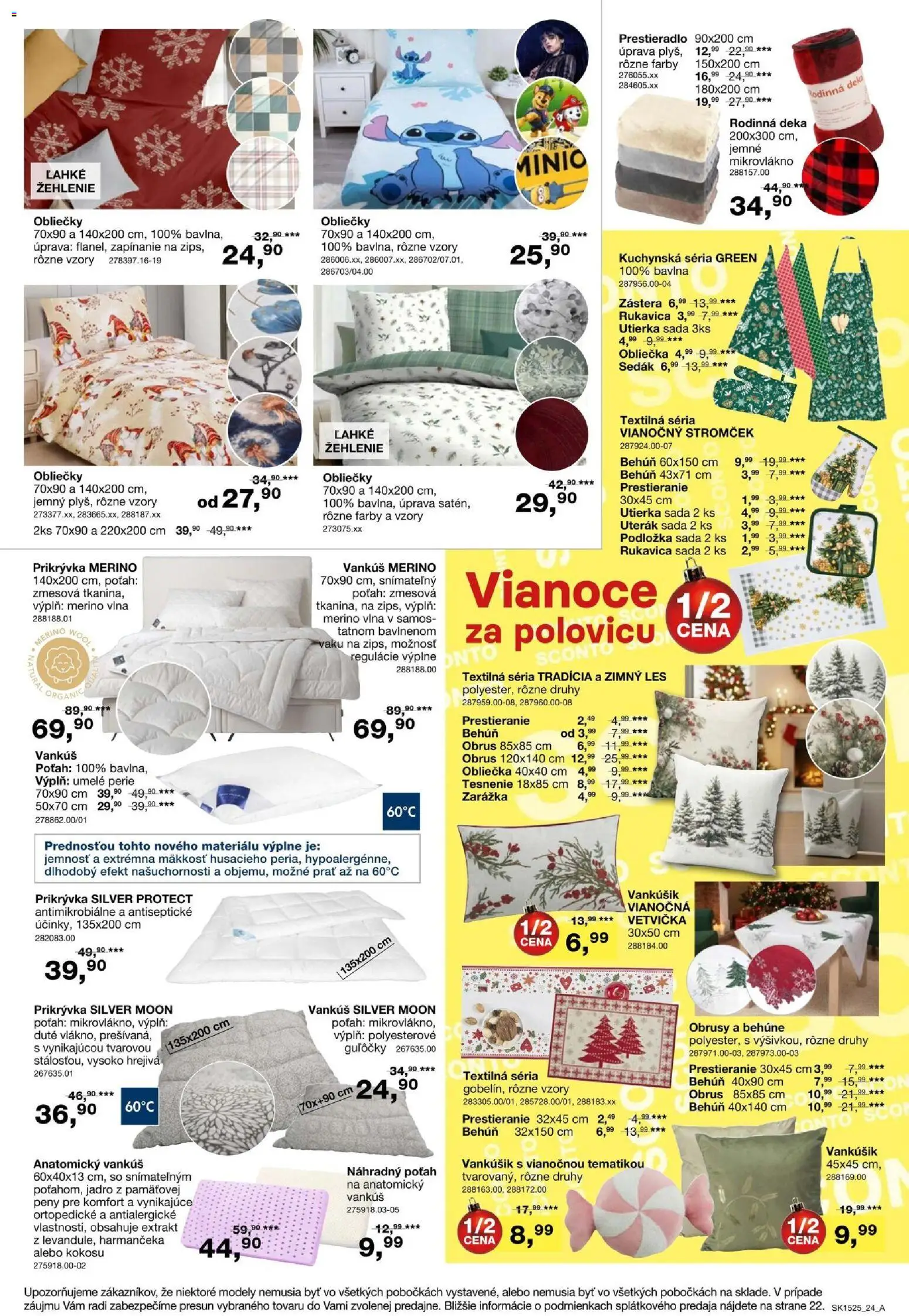 Nové Sconto nábytok akcie – leták je platný od 26.11.2025 | Strana: 24 | Produkty: Obliečky, Vankúš, Uterák, Vianočný stromček