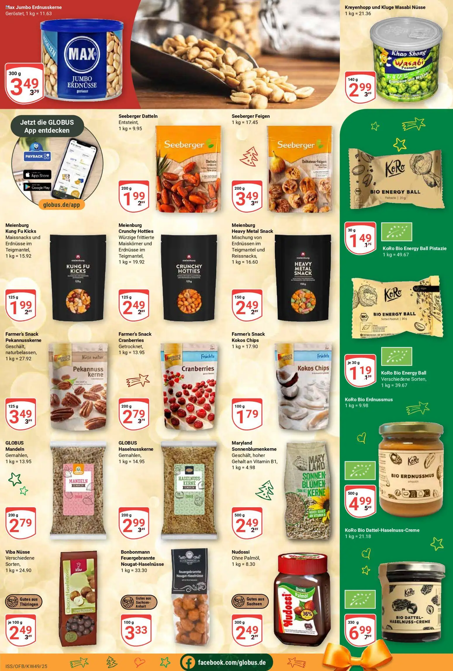 Globus Prospekt 	 – gültig ab 01.12.2025 | Seite: 19 | Produkte: Erdnüsse, Blumen, Dattel, Chips