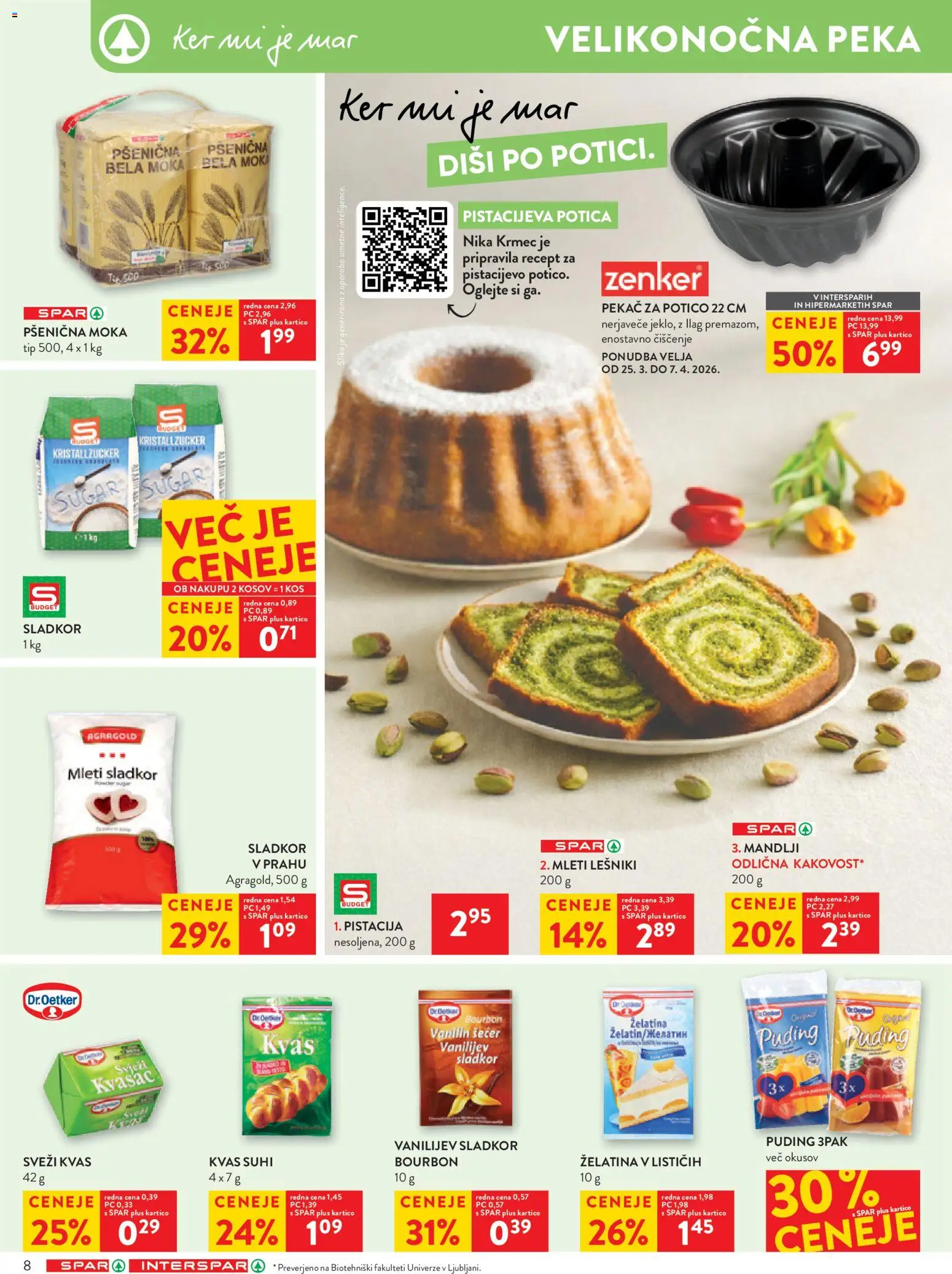 Novi Spar katalog ponudbe – veljaven od 25.03.2026 | Stran: 10 | Izdelki: Puding, Mandlji, Kos, Sladkor