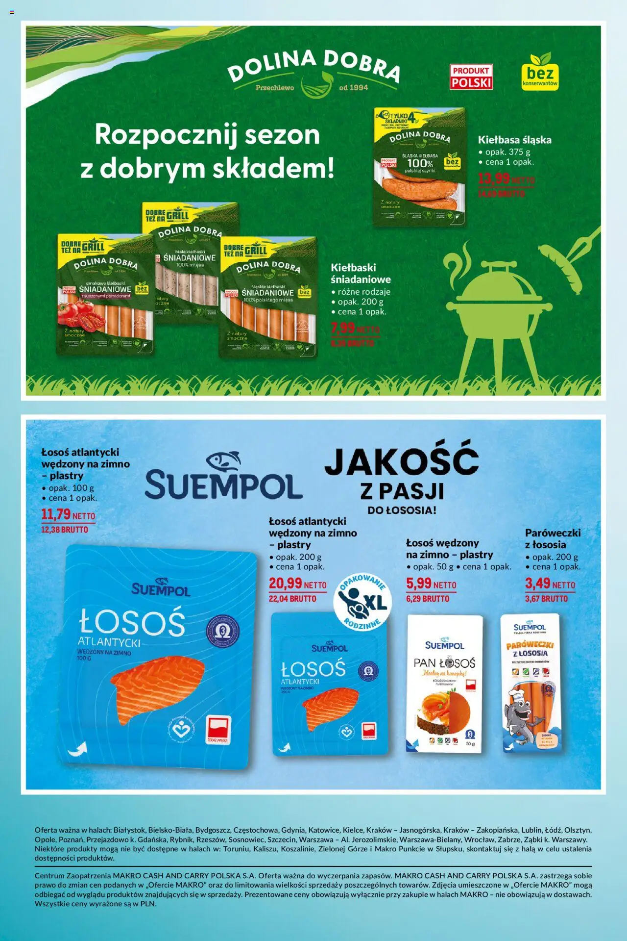 Makro Gazetka - Na uroczyste okazje od 13.05.2025 | Strona: 21 | Produkty: Kiełbasa, Łosoś wędzony, Łosoś atlantycki, Kiełbaski