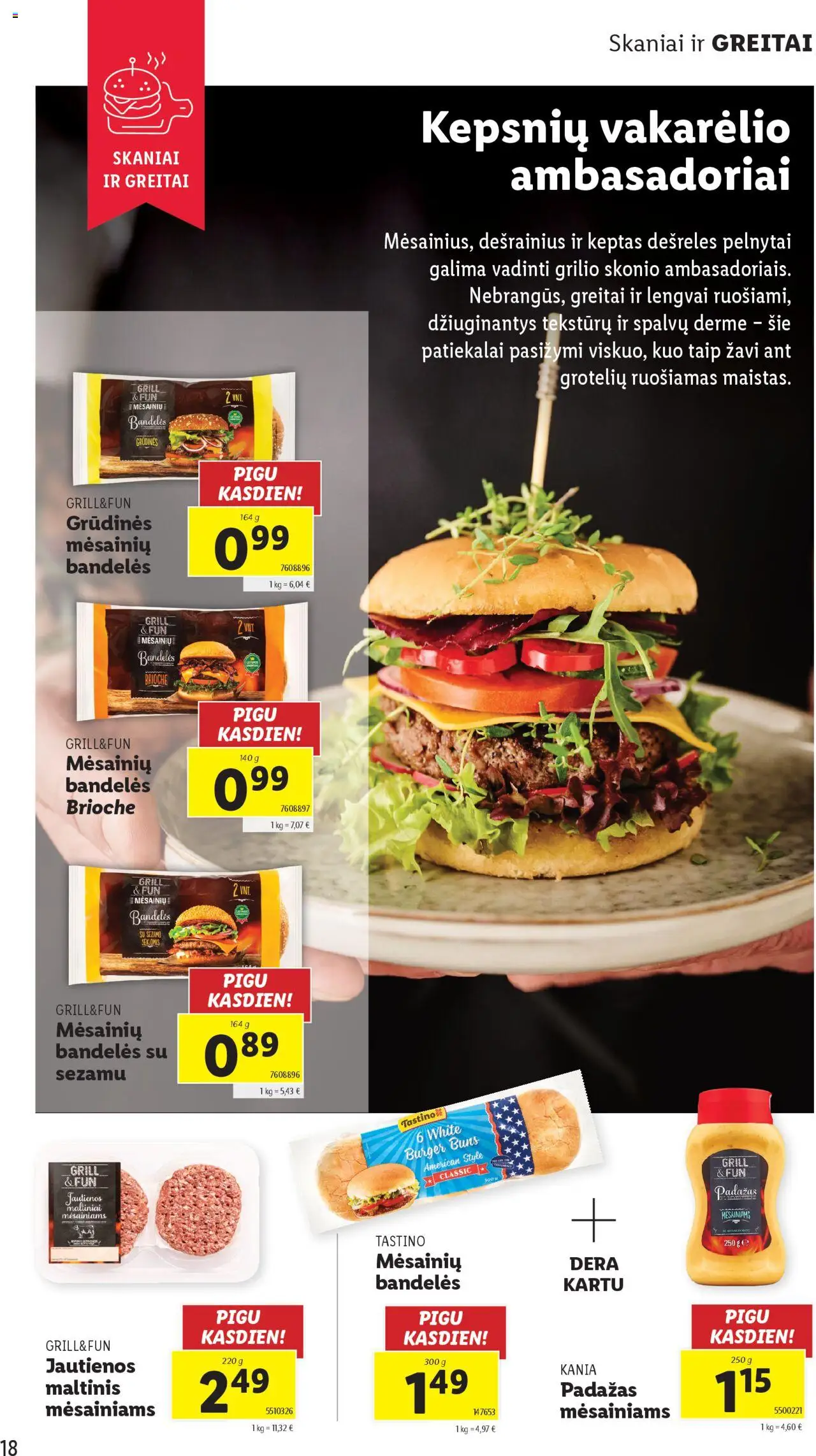LIDL leidinys Grill & Fun│galioja nuo 21.04.2025 | Puslapis: 18 | Prekių: Jautienos, Dešrelės, Bandelės, Padažas