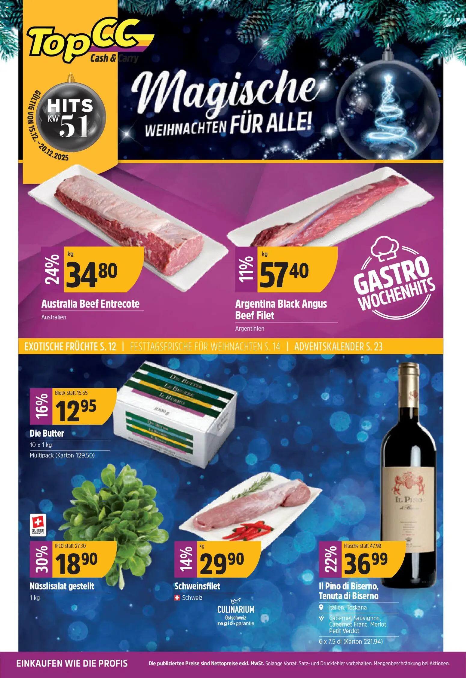 TopCC Aktionen – gültig ab 15.12.2025 | Seite: 1 | Produkte: Butter, Früchte