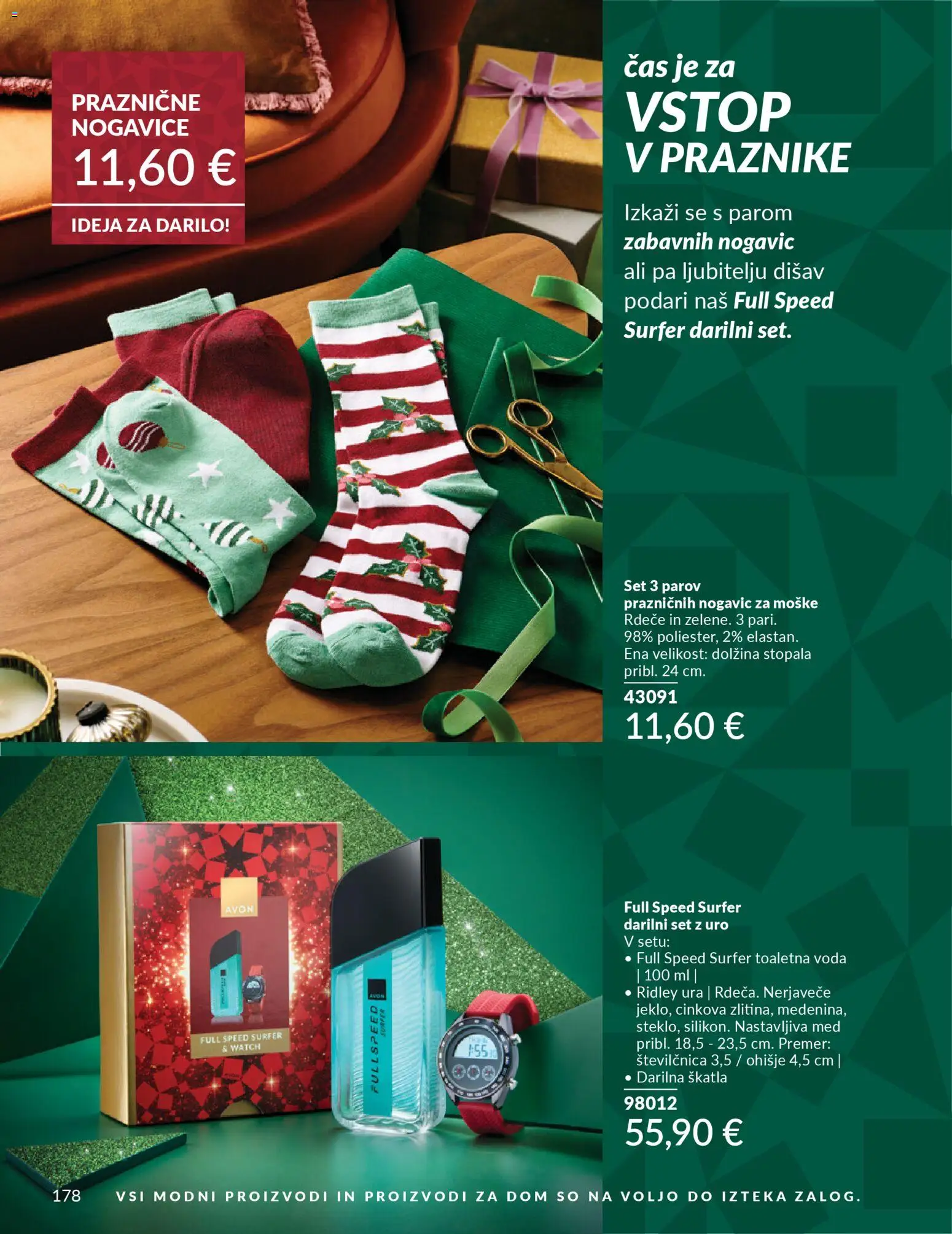 Novi Avon katalog ponudbe – veljaven od 01.10.2025 | Stran: 178 | Izdelki: Ura, Skatla, Nogavice, Voda