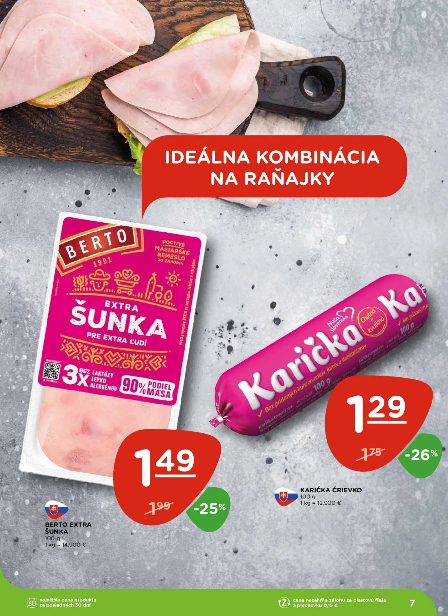 Nové Terno akcie – leták je platný od 04.12.2025 | Strana: 7 | Produkty: Šunka