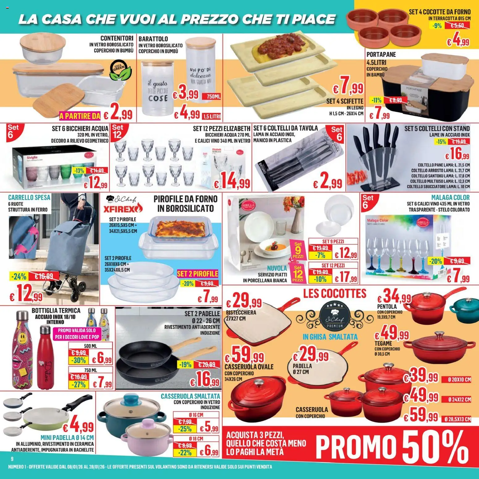 Volantino Satur del 08.01.2026 | Pagina: 9 | Prodotti: Arrosto, Bistecchiera, Forno, Casseruola