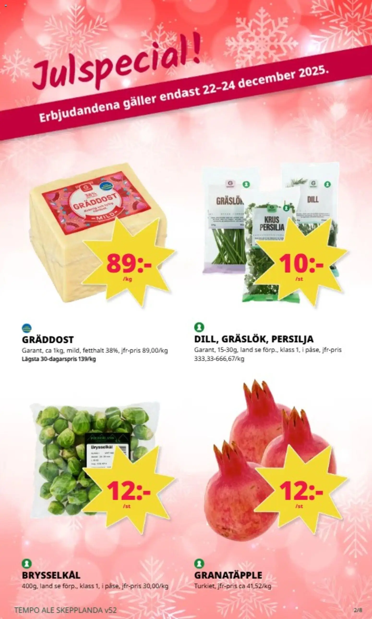 Tempo reklamblad aktuell från 22.12.2025 | Sida: 2 | Produkter: Galler, Gräslök, Persilja