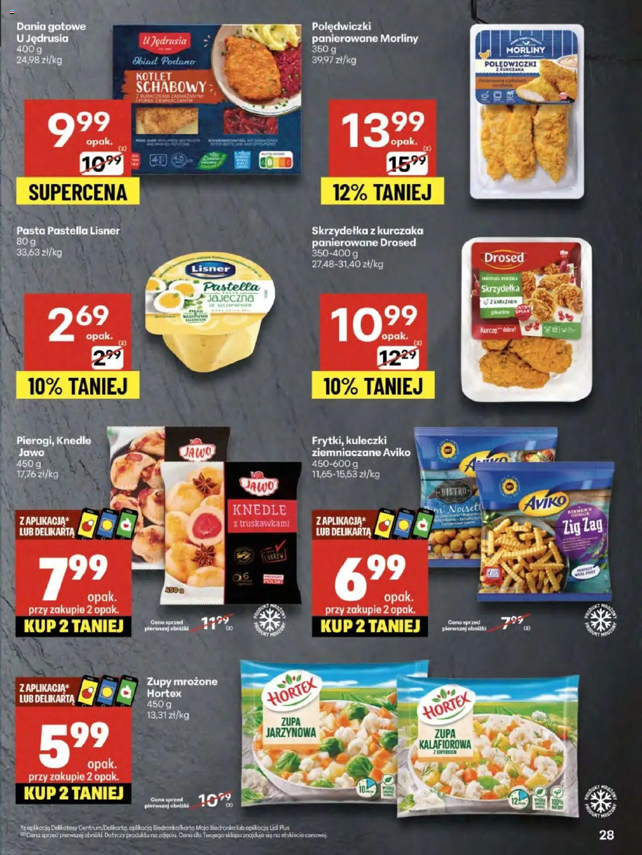 Delikatesy Centrum Gazetka - Sklepy Własne od 21.08.2025 | Strona: 28 | Produkty: Skrzydełka z kurczaka, Zupa, Knedle, Dania gotowe