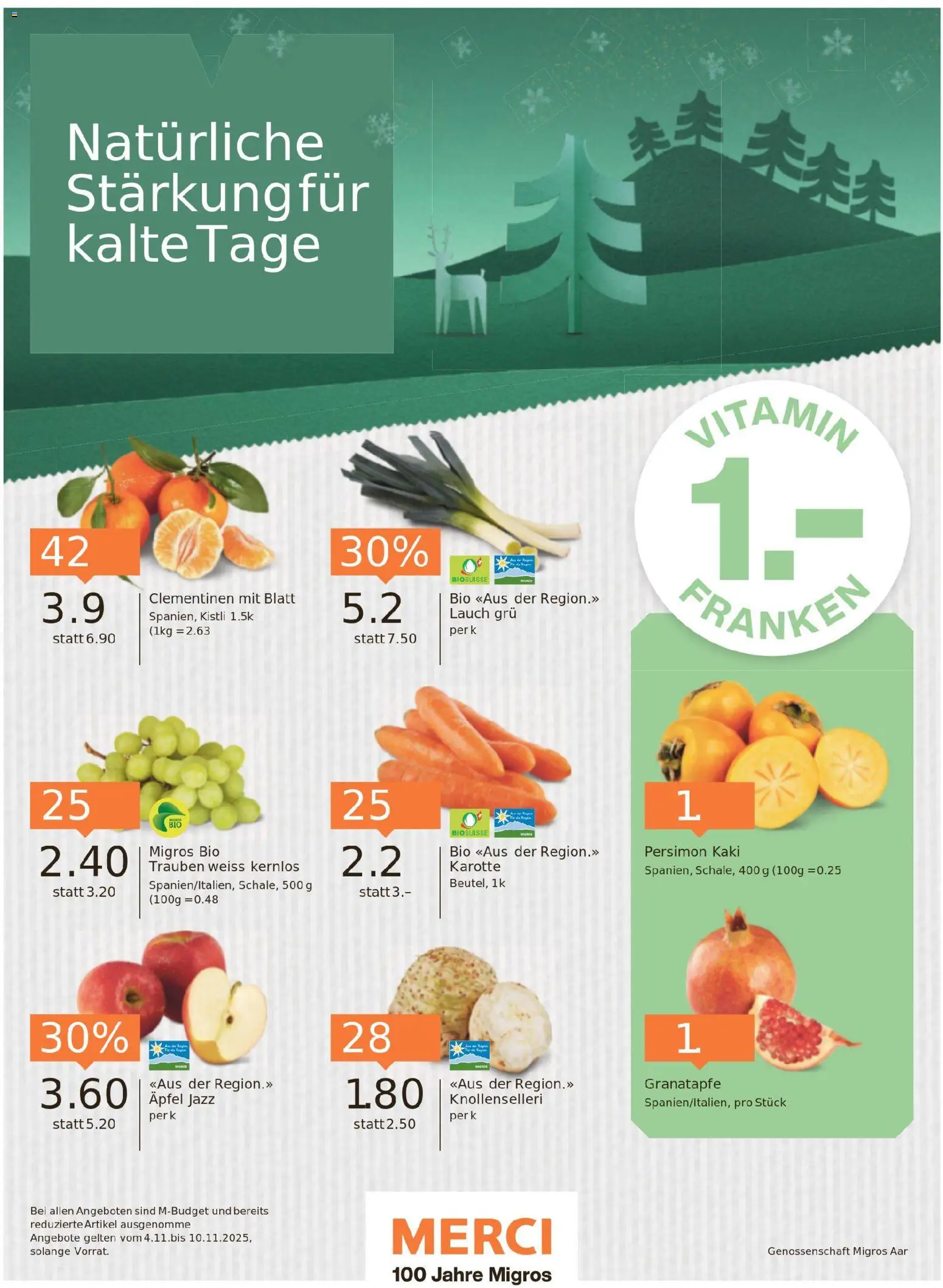 Migros Migros-Magazin-45-2025-d-AA – gültig ab 04.11.2025 | Seite: 50 | Produkte: Karotte, Äpfel, Kaki, Apple