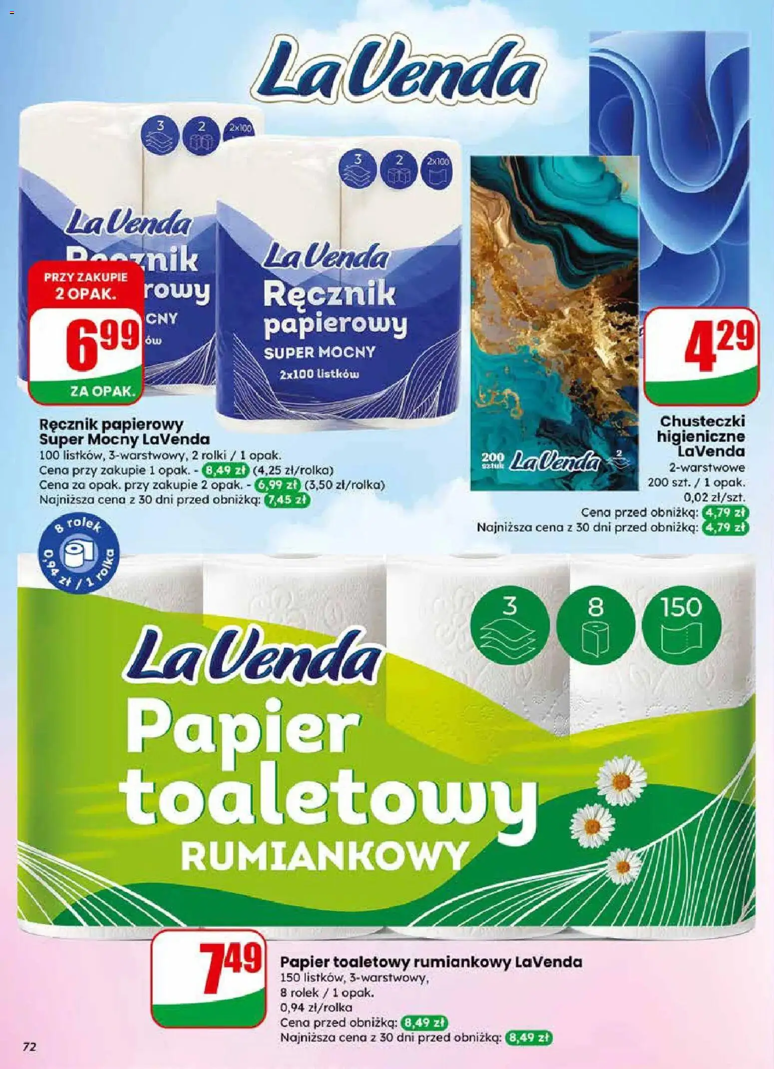 Dino Gazetka od 25.02.2026 | Strona: 72 | Produkty: Papier toaletowy, Rolki, Chusteczki higieniczne, Ręcznik papierowy