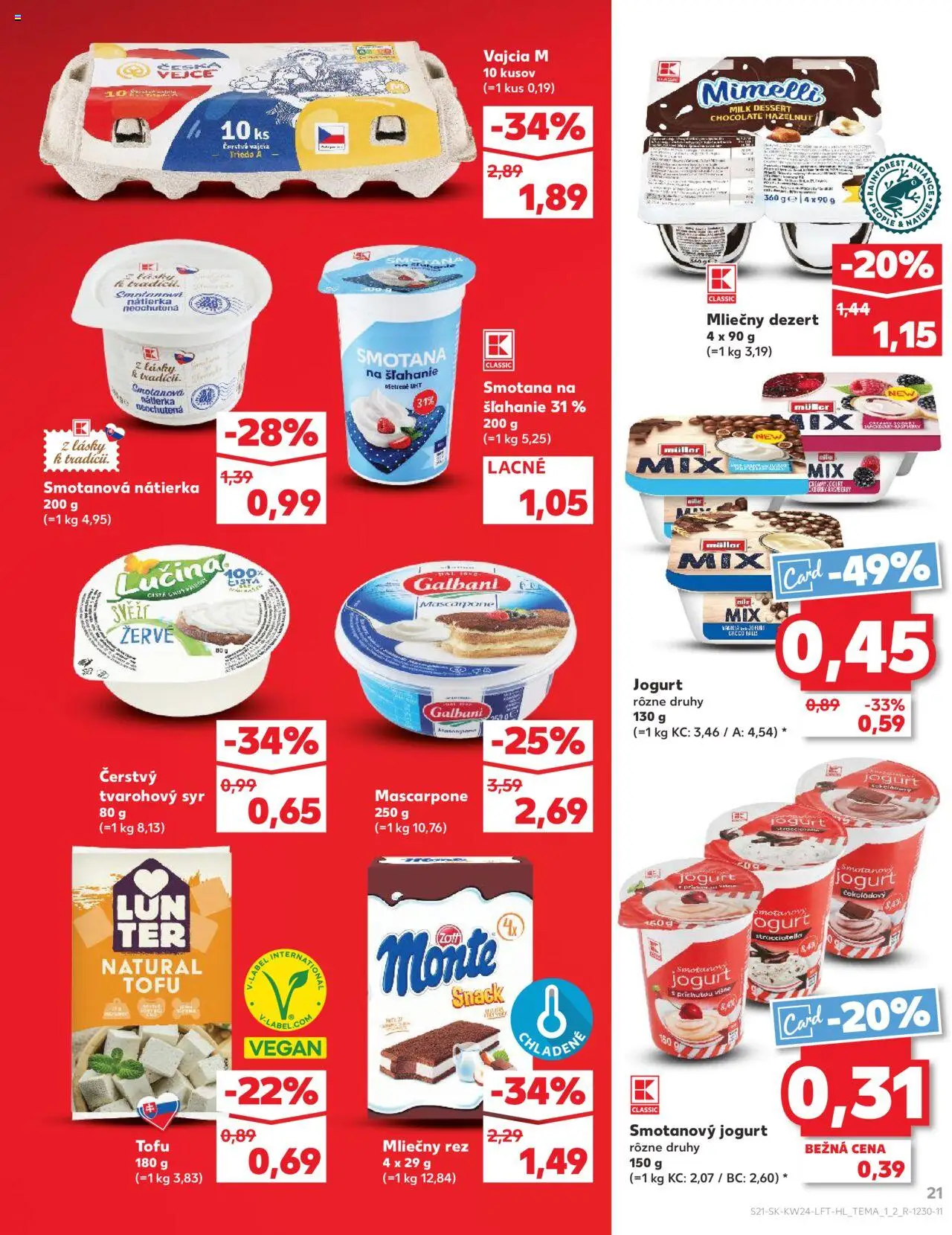 Kaufland Zvolen Západ-Tepličky │ platný od 12.06.2025 | Strana: 21 | Produkty: Syr, Smotana, Tofu, Smotana na šľahanie