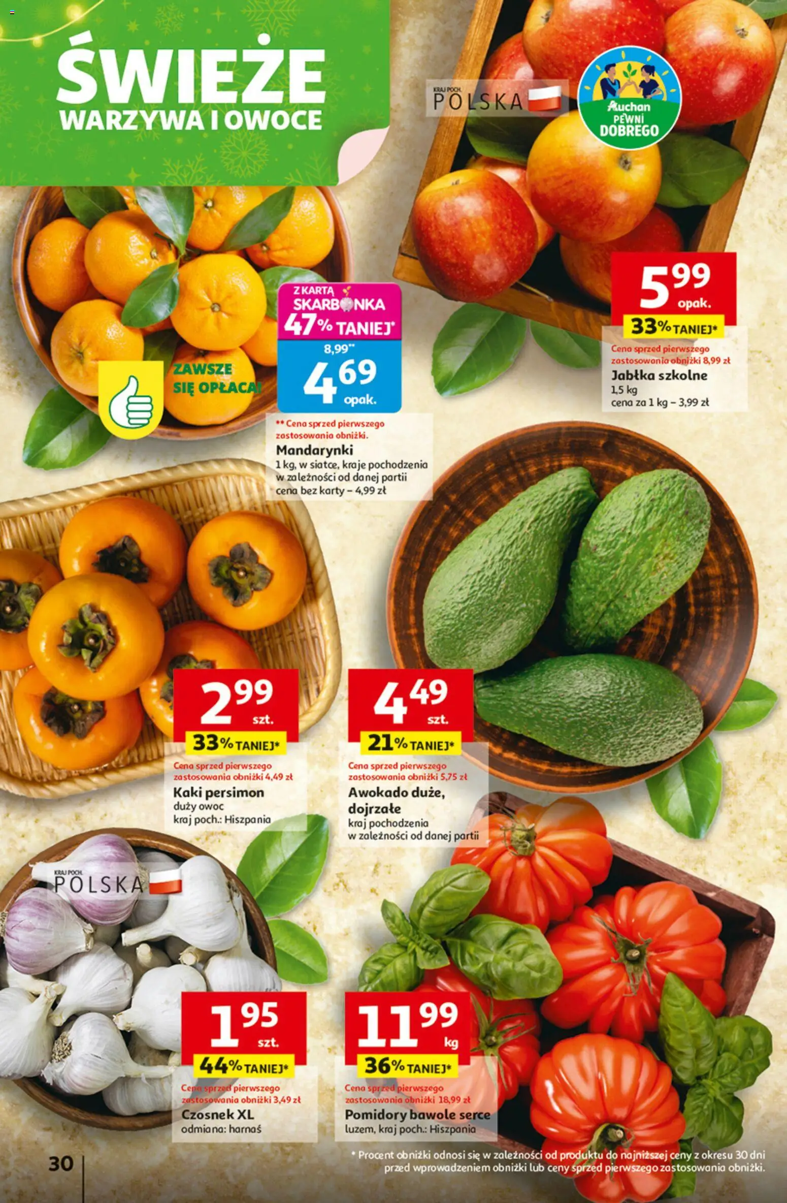 Auchan Black Friday od 27.11.2025 | Strona: 30 | Produkty: Czosnek, Kaki, Warzywa, Owoce