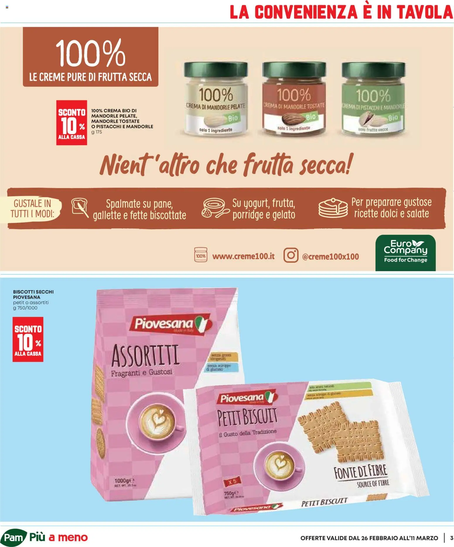 Volantino Panorama del 26.02.2026 | Pagina: 3 | Prodotti: Biscotti, Gallette, Pistacchi, Fette biscottate