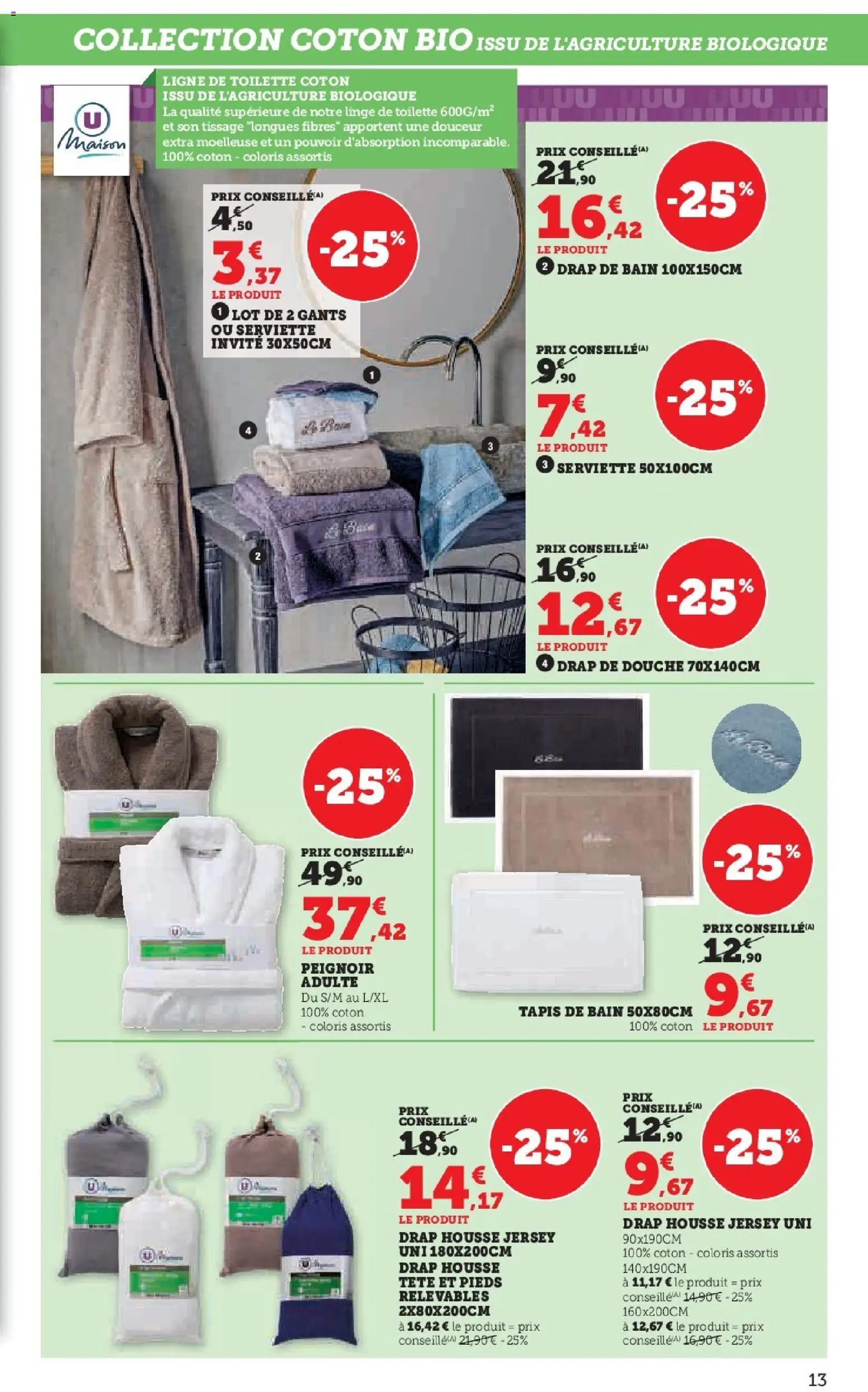 {H1} | Page: 13 | Produits: Peignoir, Coton, Tapis, Gants