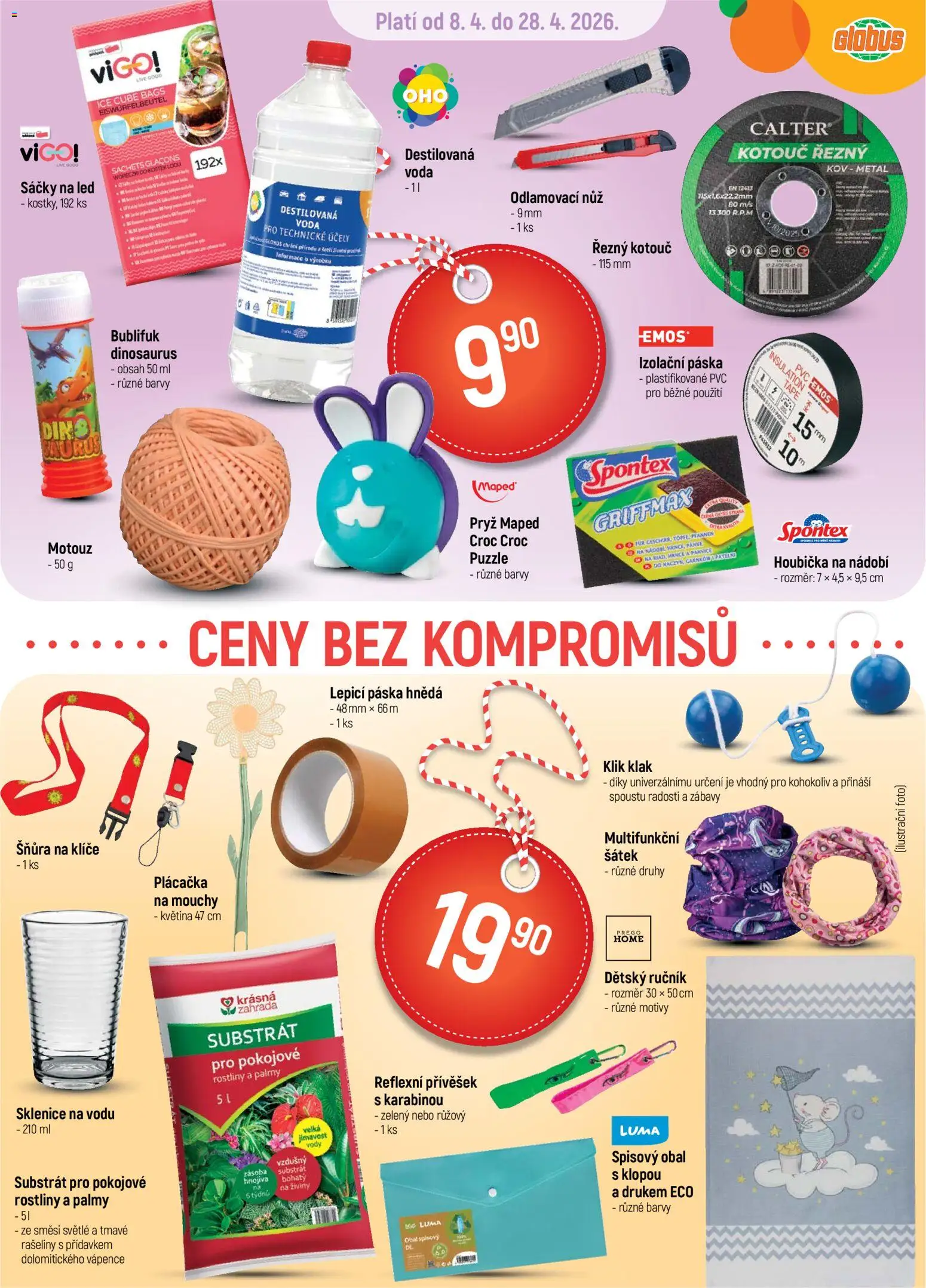 Globus leták - Ostrava od 08.04.2026 | Strana: 19 | Produkty: Ručník, Globus, Nůž, Sklenice