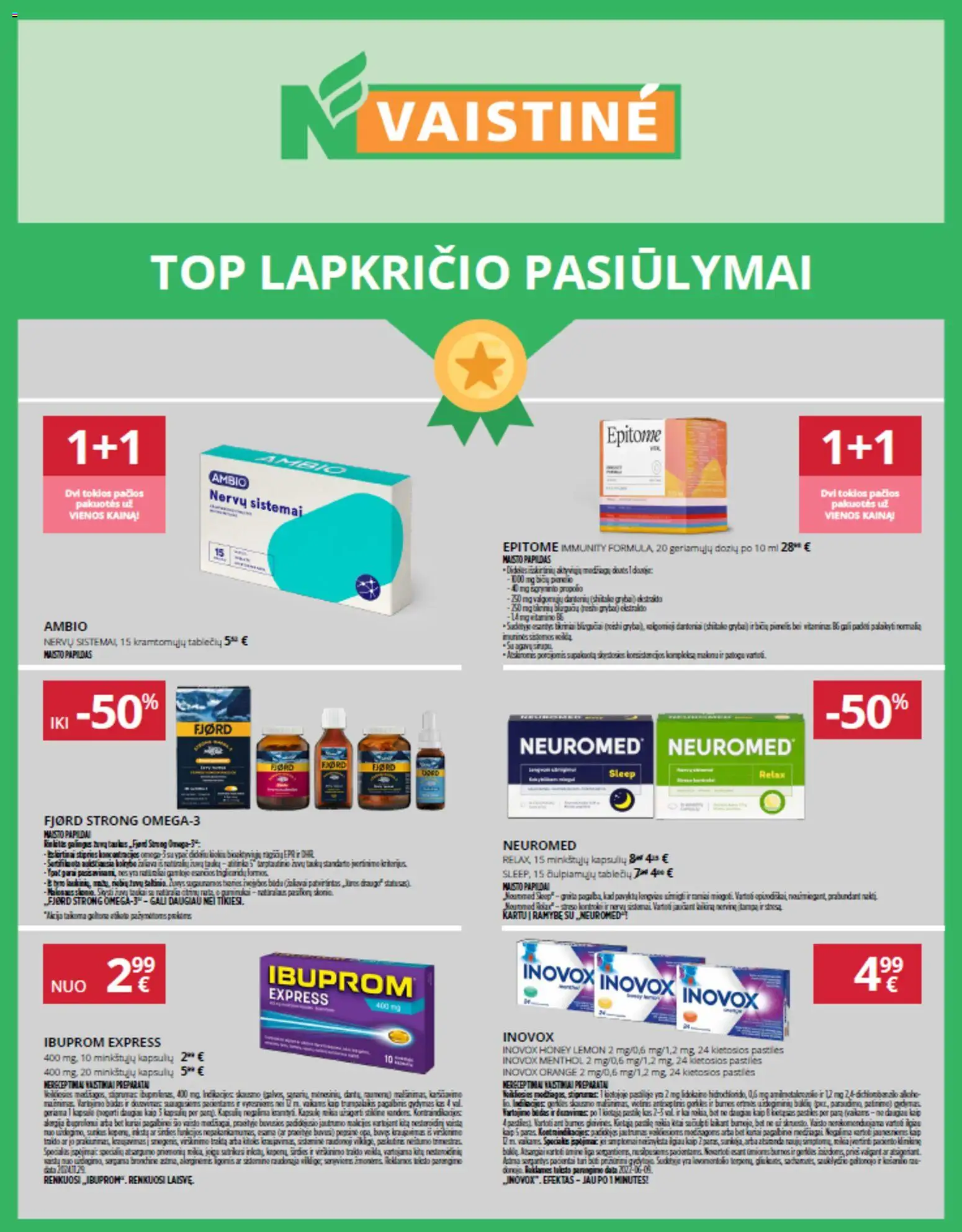 Norfa vaistinė akcijos nuo 01.11.2025 | Puslapis: 1 | Prekių: Grybai