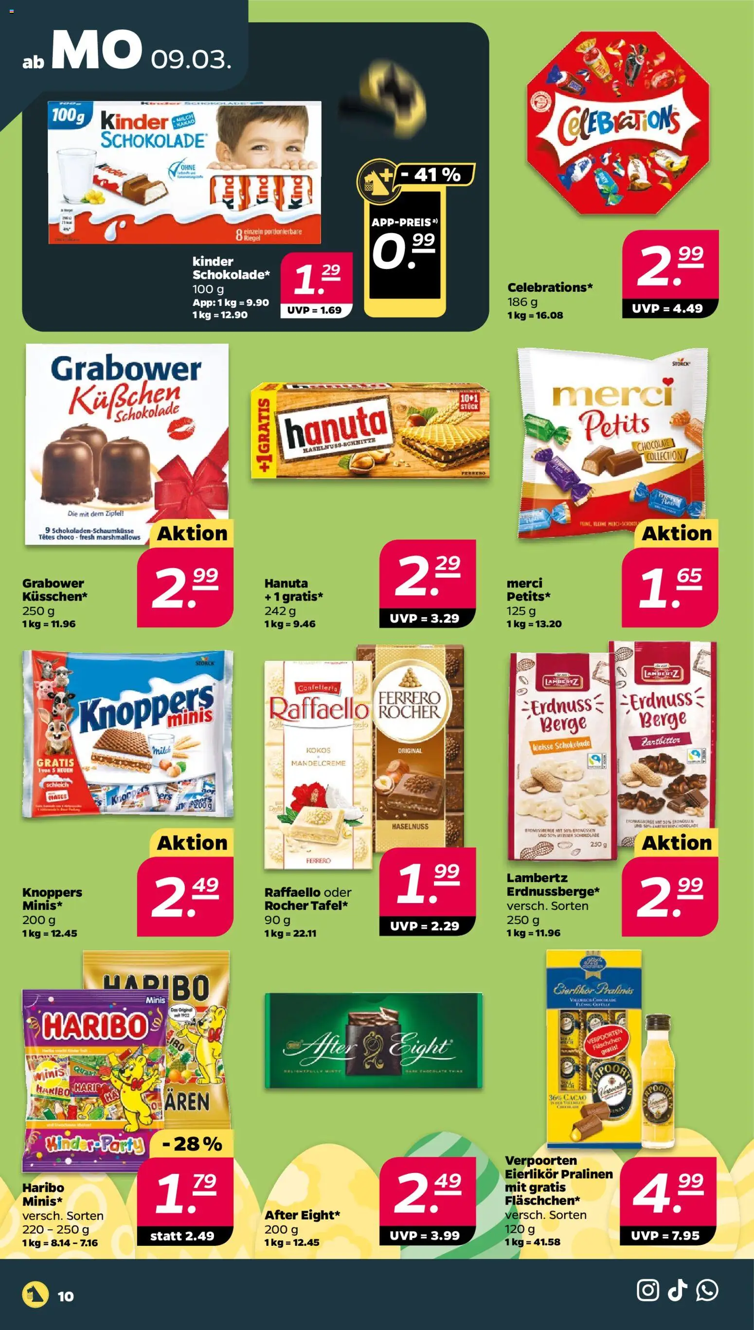 Netto Prospekt 	 – gültig ab 09.03.2026 | Seite: 10 | Produkte: Raffaello, Haribo, Schokolade, Knoppers