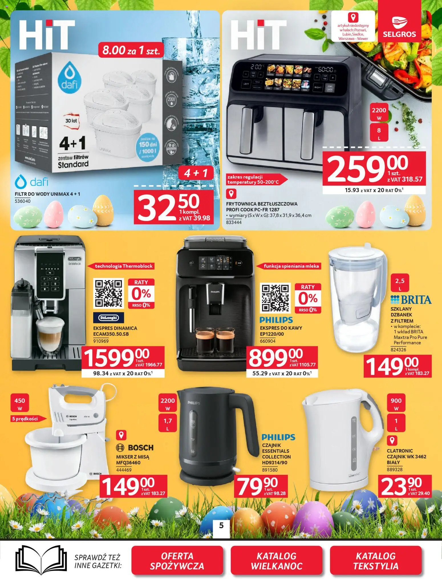 Selgros cash&carry gazetka - Oferta przemysłowa od 19.03.2026 | Strona: 7 | Produkty: Dzbanek, Ekspres do kawy, Mikser, Tekstylia