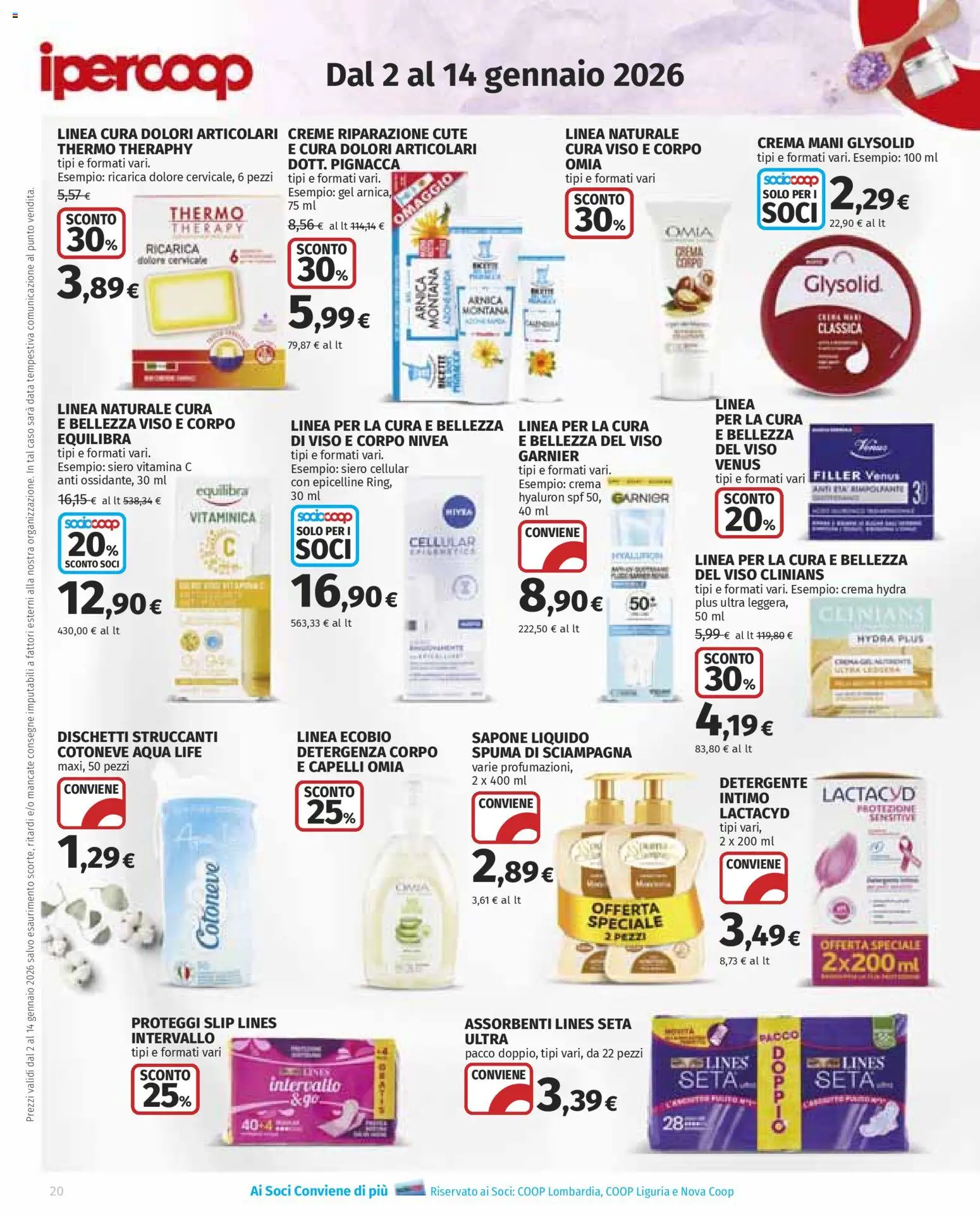 Volantino Ipercoop del 02.01.2026 | Pagina: 20 | Prodotti: Crema, Sapone, Detergente, Data