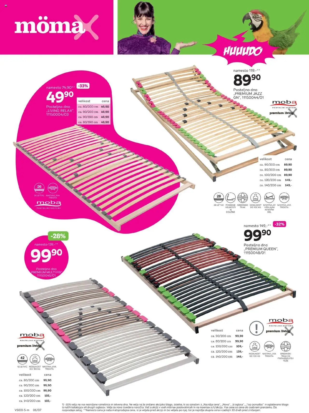 Mömax katalog -30% na neznižane vzmetnice in letvena dna │ velja od 18.08.2025 | Stran: 6