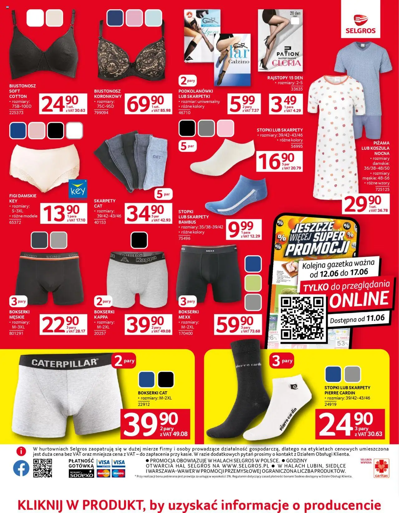 Selgros cash&carry Gazetka - Oferta przemysłowa od 05.06.2025 | Strona: 10 | Produkty: Biustonosz, Skarpety, Piżama, Bokserki