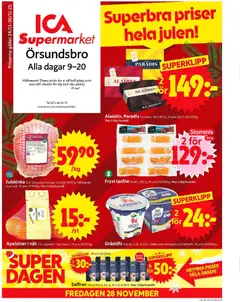 ICA Supermarket - Örsundsbro - Förhandsvisning av reklamblad från butik ICA Supermarket aktuell från 24.11.2025
