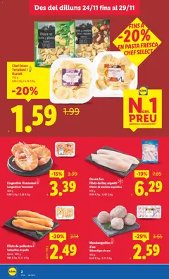 Vista previa Lidl - L'Hospitalet de Llobregat válido desde el 24.11.2025 | Página: 2 | Productos: Πράσινο τσάι, Pasta, Filetes de merluza
