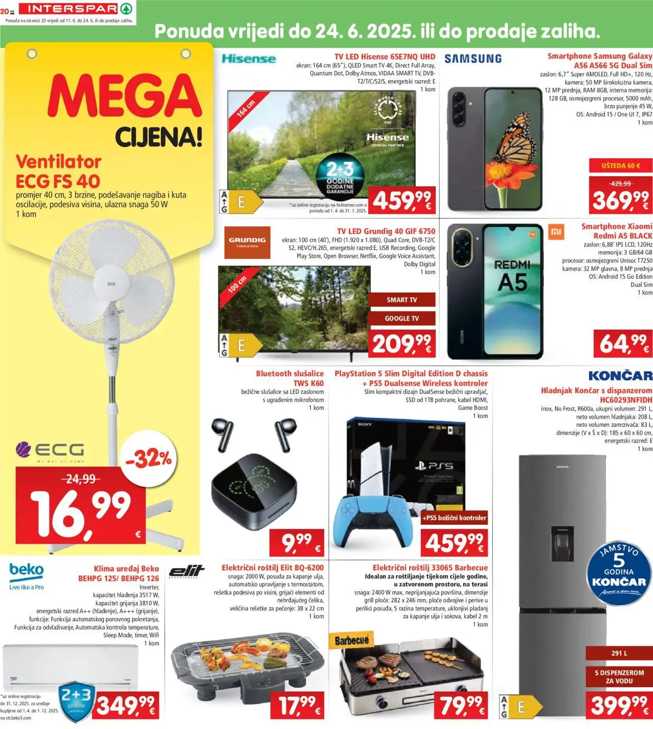 Interspar katalog | vrijedi od 11.06.2025 | Stranica: 20 | Proizvodi: Ventilator, Slušalice, Kabel, USB