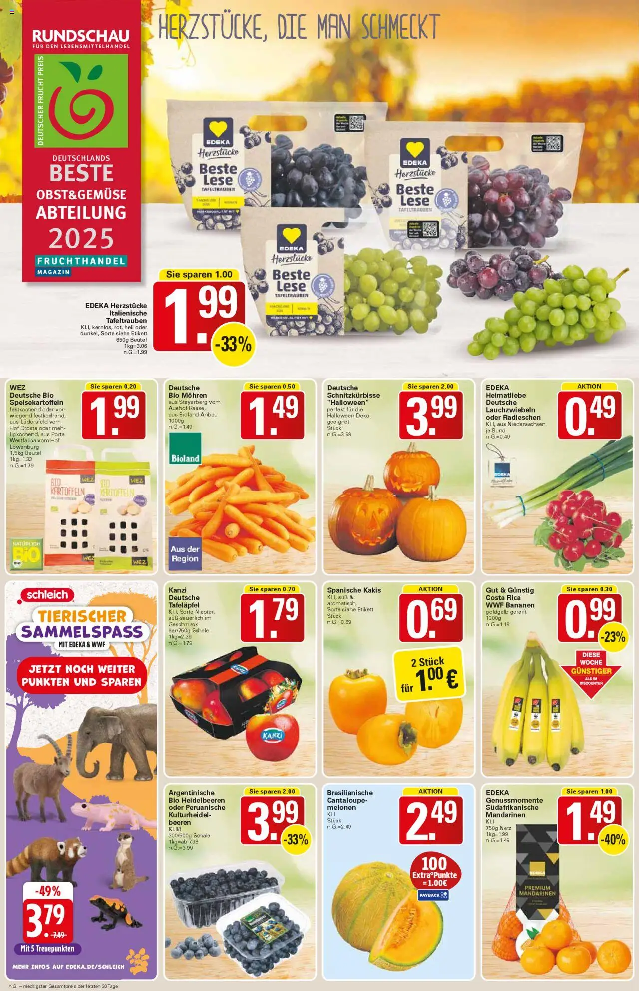 WEZ Prospekt – gültig ab 20.10.2025 | Seite: 2 | Produkte: Bananen, Mandarinen, Mohren, Kartoffeln