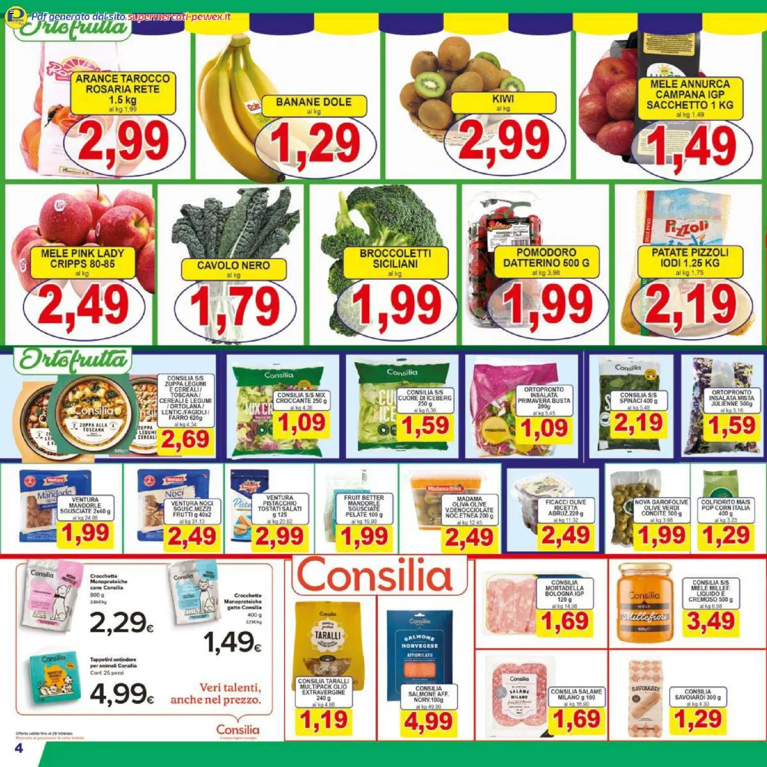 Volantino Pewex del 13.02.2026 | Pagina: 4 | Prodotti: Legumi, Salmone, Taralli, Miele