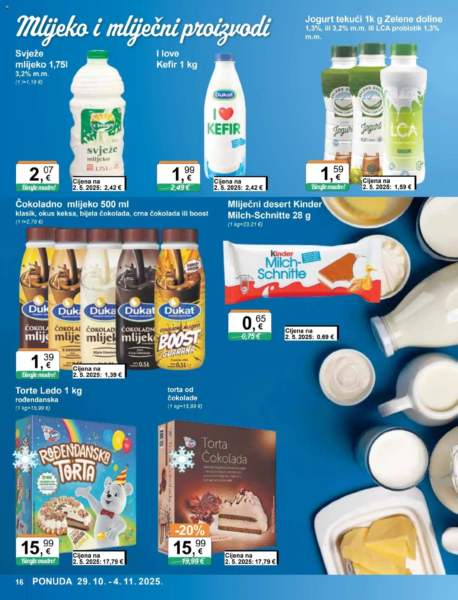KTC katalog | vrijedi od 29.10.2025 | Stranica: 16 | Proizvodi: Čokolada, Ledo, Kefir, Torta