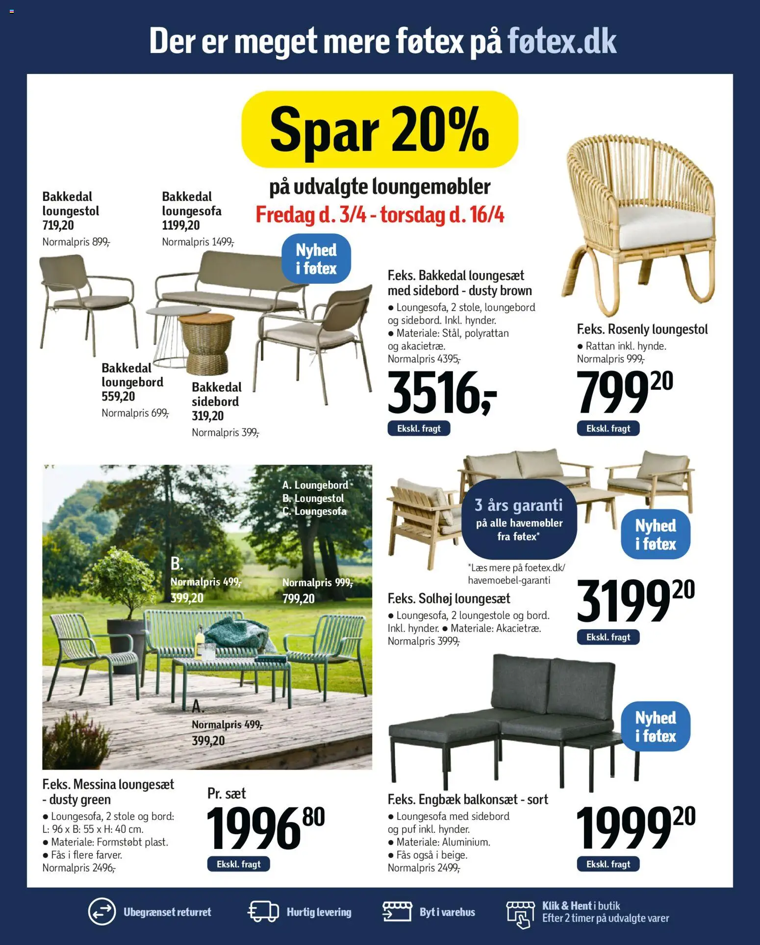 Føtex tilbudsavis – gyldig fra 07.04.2026 | Side: 55 | Produkter: Bord, Loungemøbler, Loungesæt, Puf